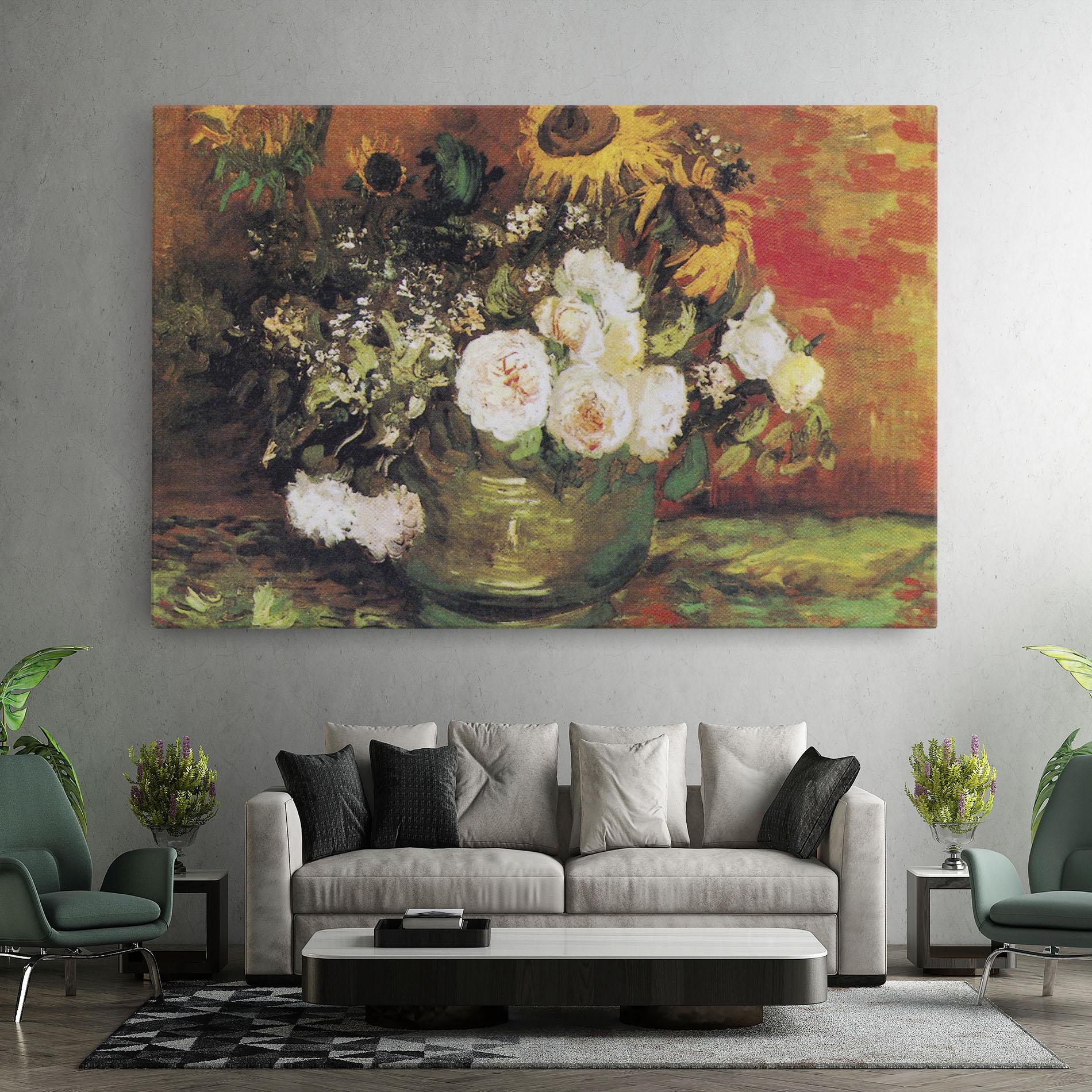 Tablou Canvas Bowl With Sunflowers mockup 7