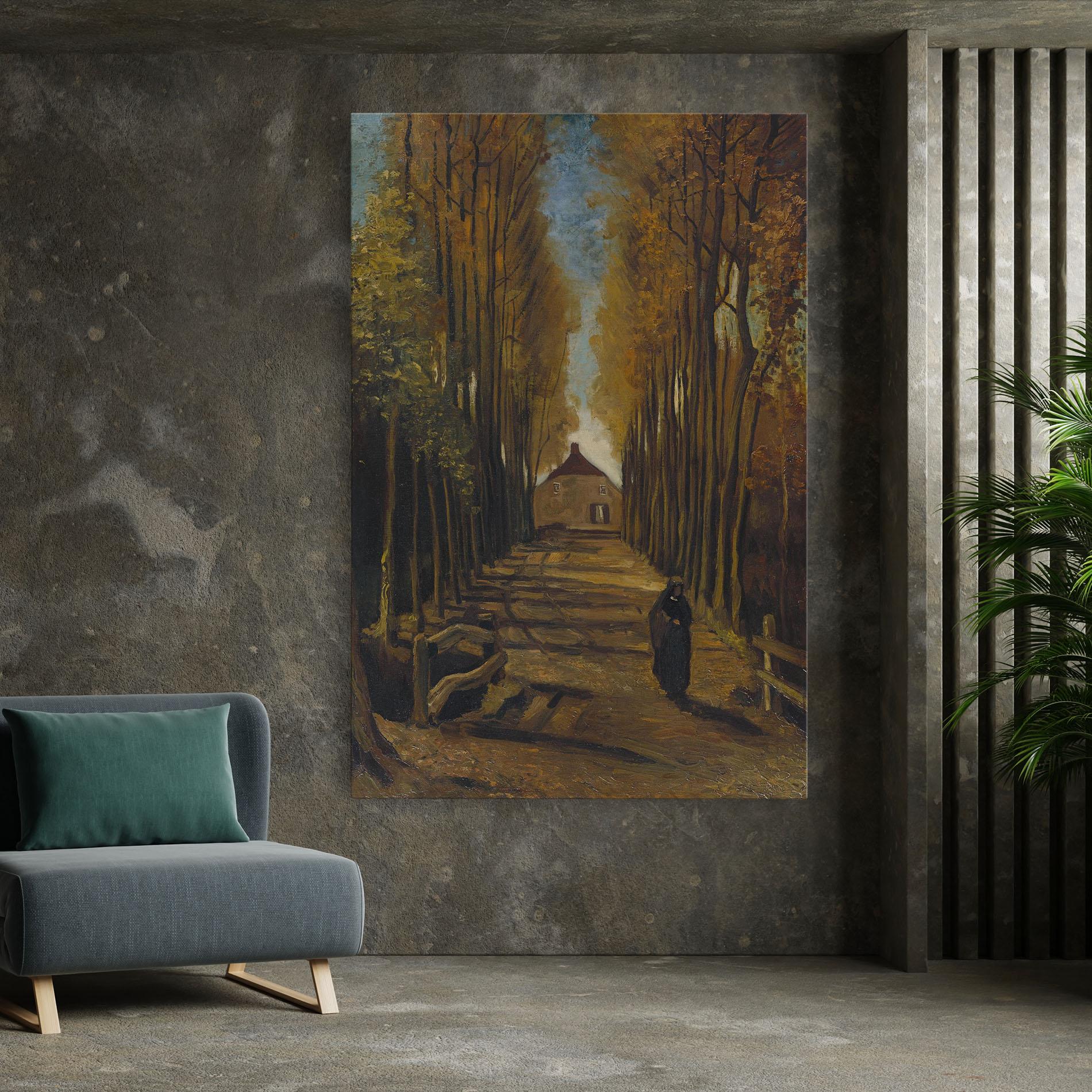 Tablou Canvas Avenue Of Poplars Autumn mockup 7