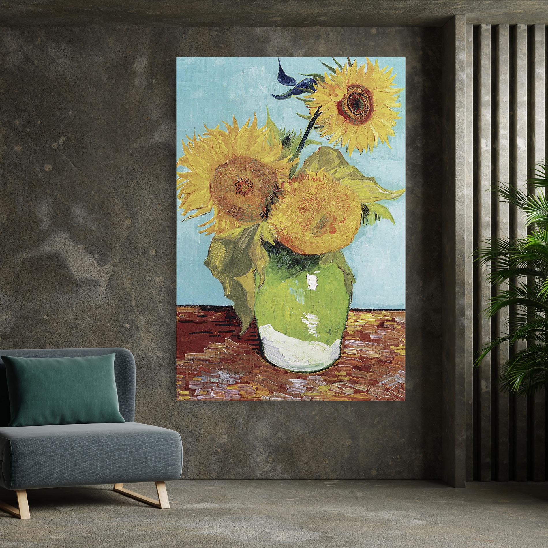Tablou Canvas Three Sunflowers mockup 7