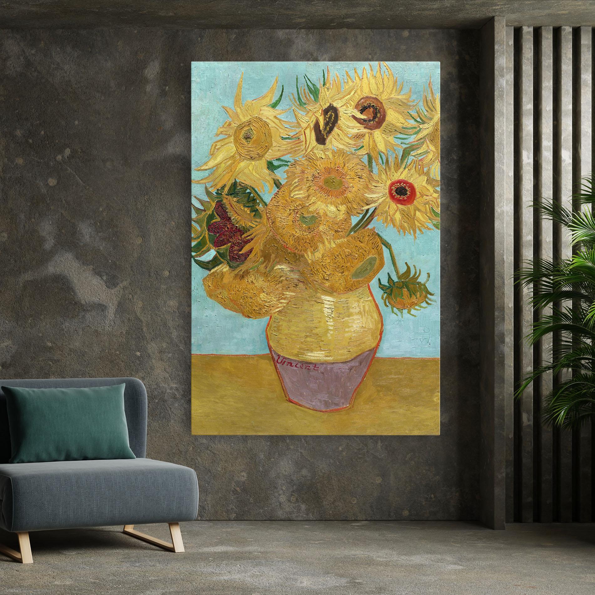 Tablou Canvas Twelve Sunflowers mockup 7