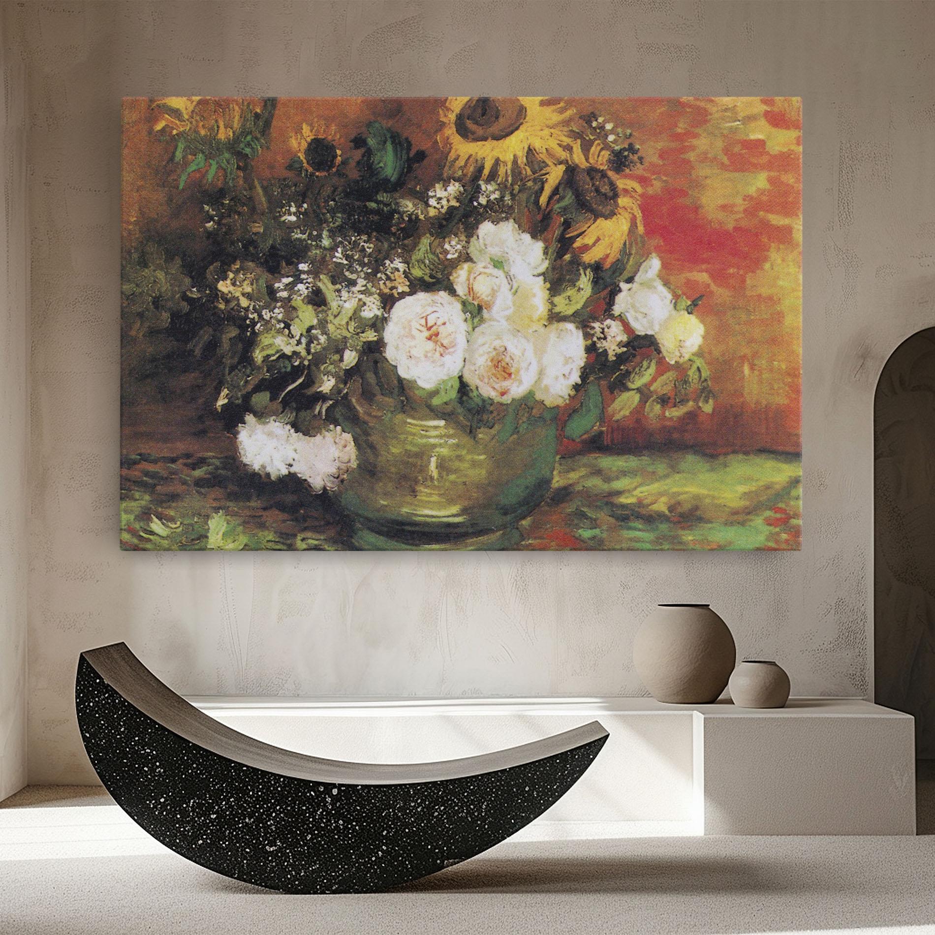 Tablou Canvas Bowl With Sunflowers mockup 8