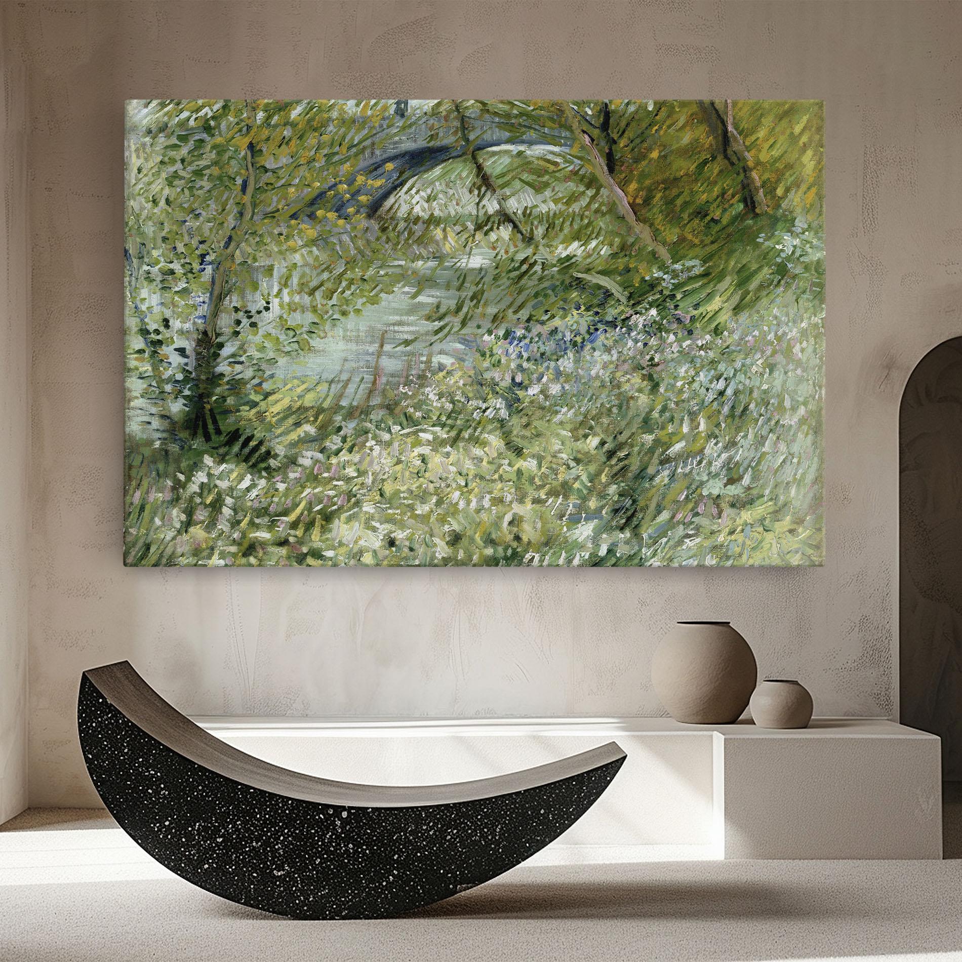 Tablou Canvas River Bank Springtime mockup 8