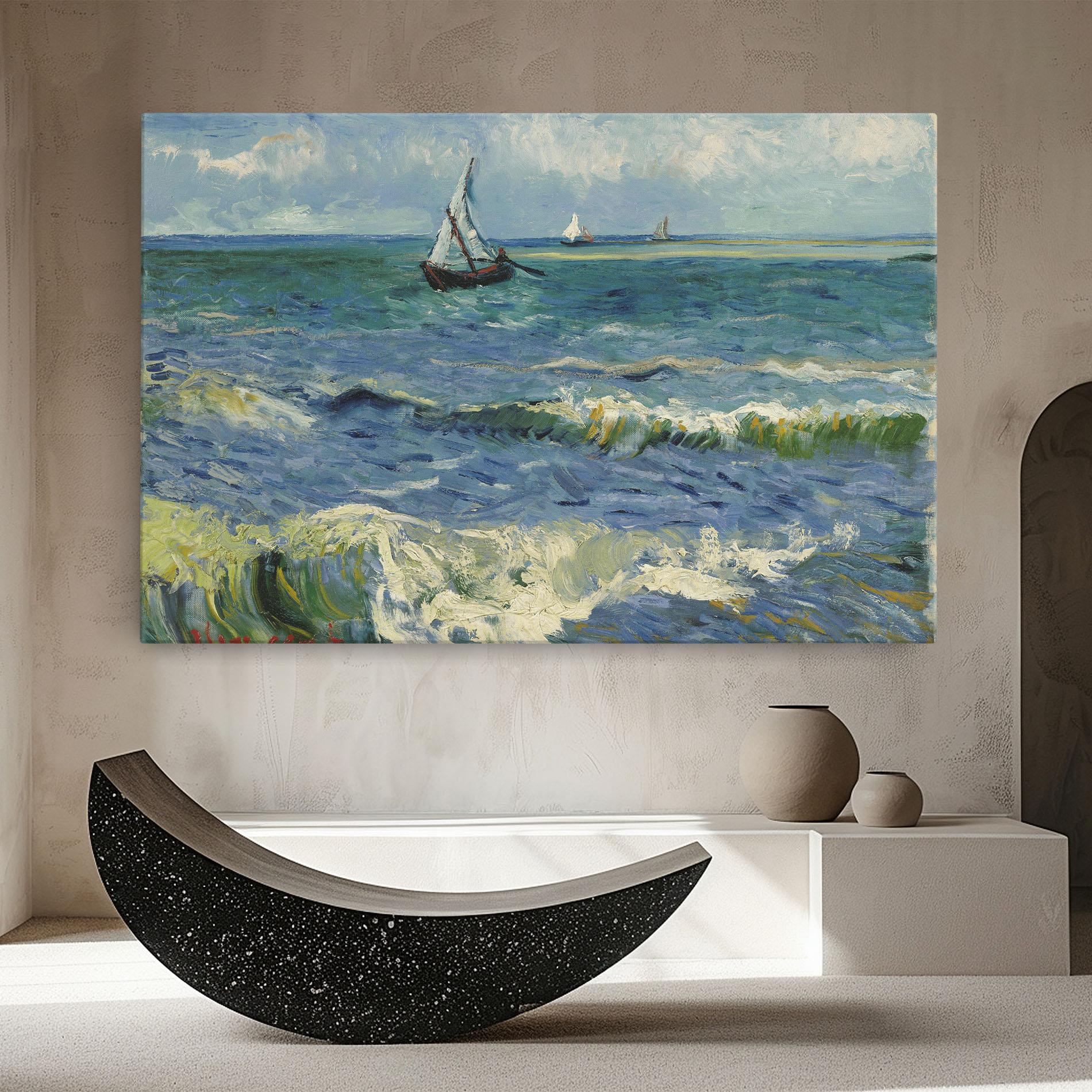 Tablou Canvas Zeegezicht Saintes Maries mockup 8