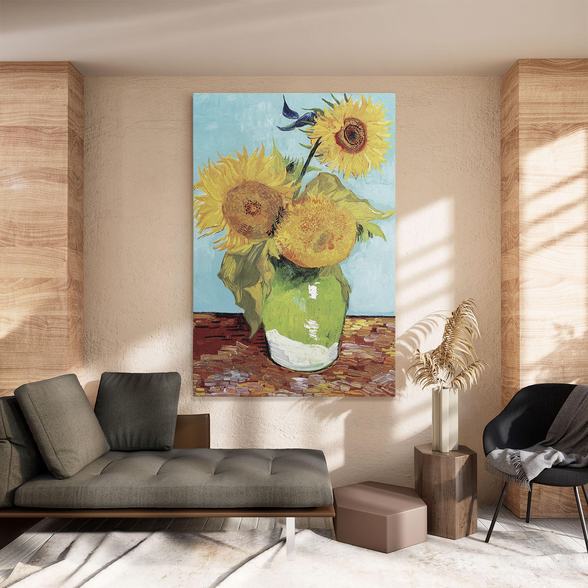 Tablou Canvas Three Sunflowers mockup 8