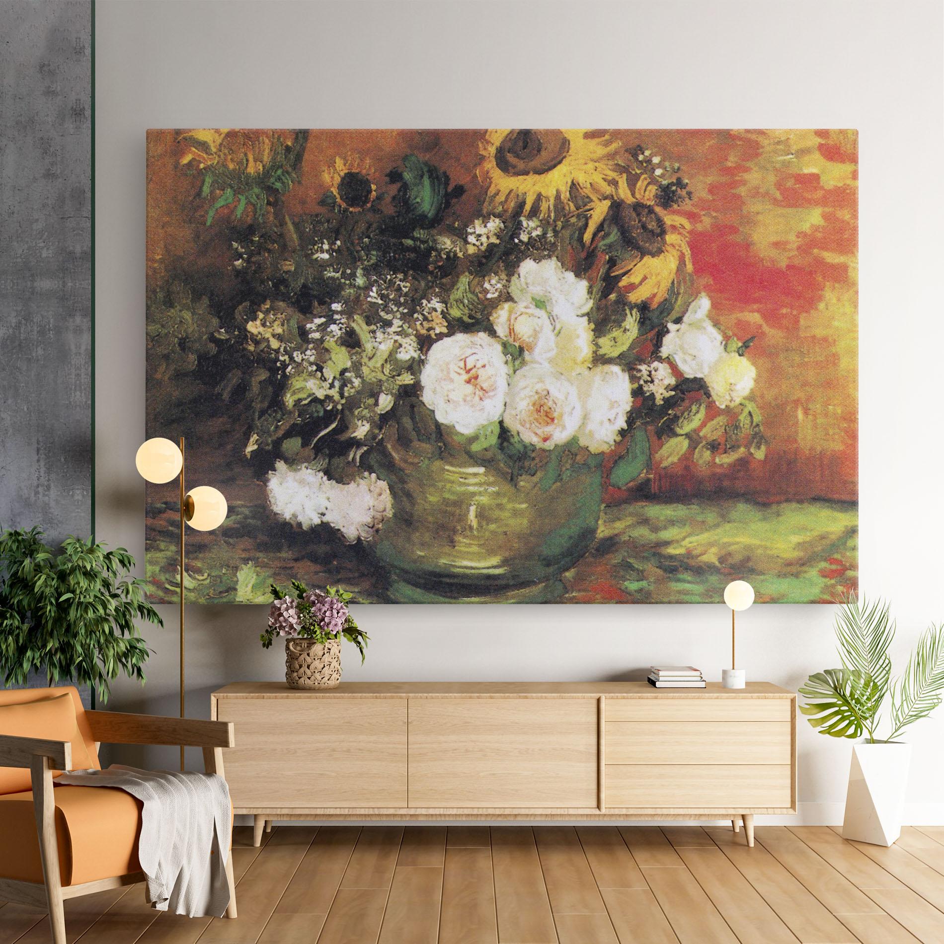 Tablou Canvas Bowl With Sunflowers mockup 9