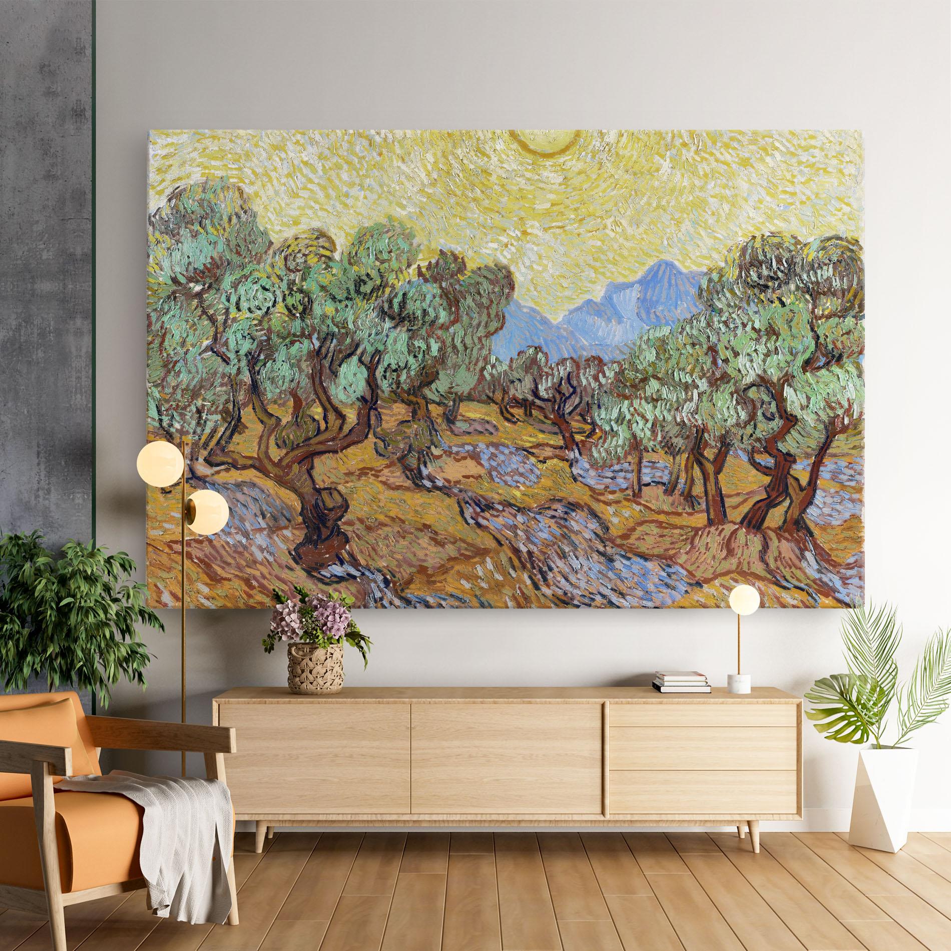 Tablou Canvas Gogh Olive Trees mockup 9