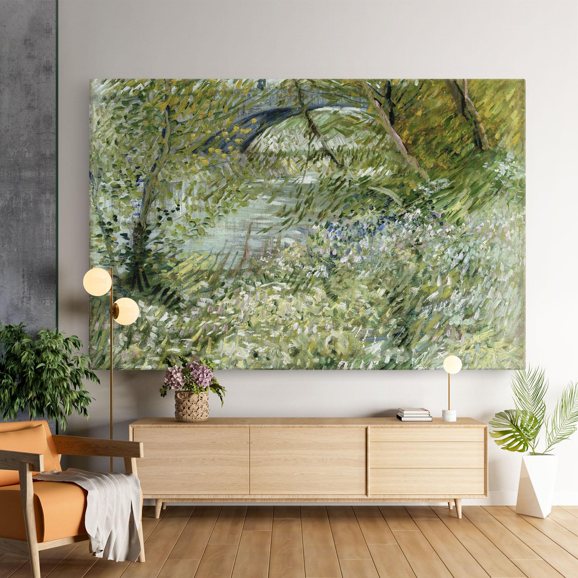 Tablou Canvas River Bank Springtime mockup 9