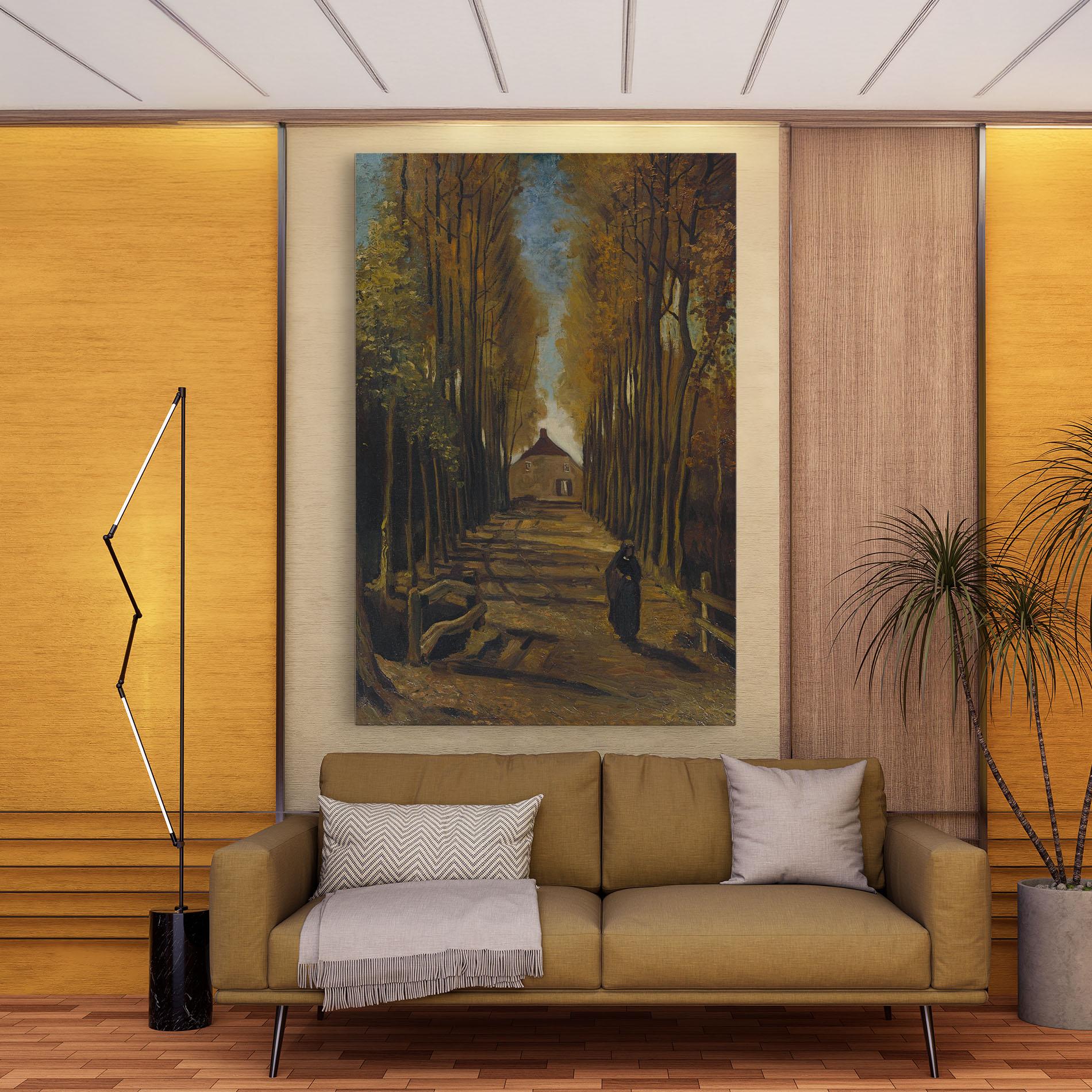 Tablou Canvas Avenue Of Poplars Autumn mockup 9