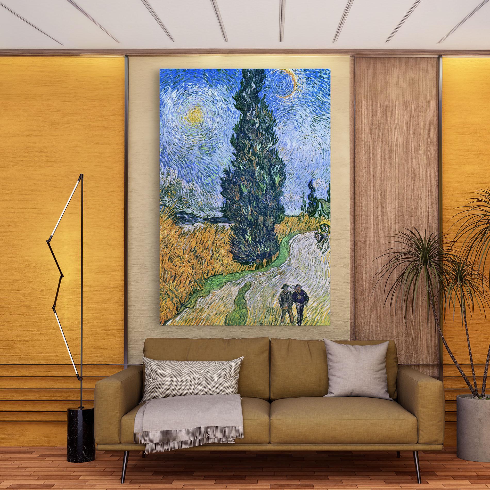 Tablou Canvas Road With Cypress mockup 9