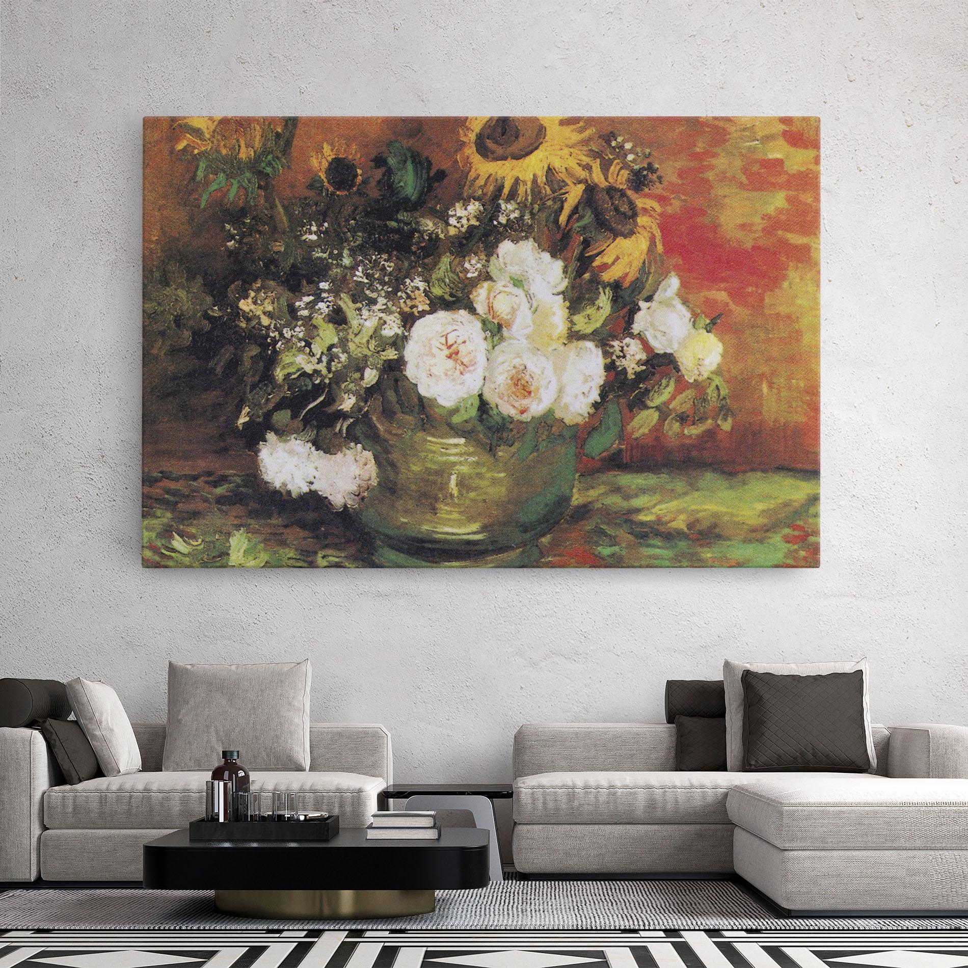 Tablou Canvas Bowl With Sunflowers mockup 2