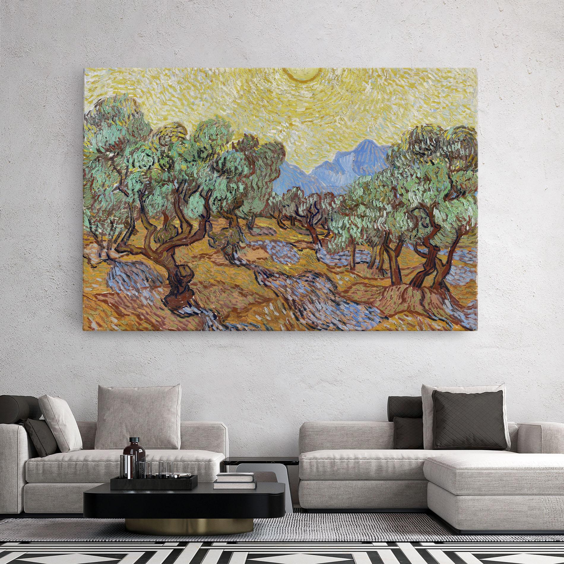 Tablou Canvas Gogh Olive Trees mockup 2