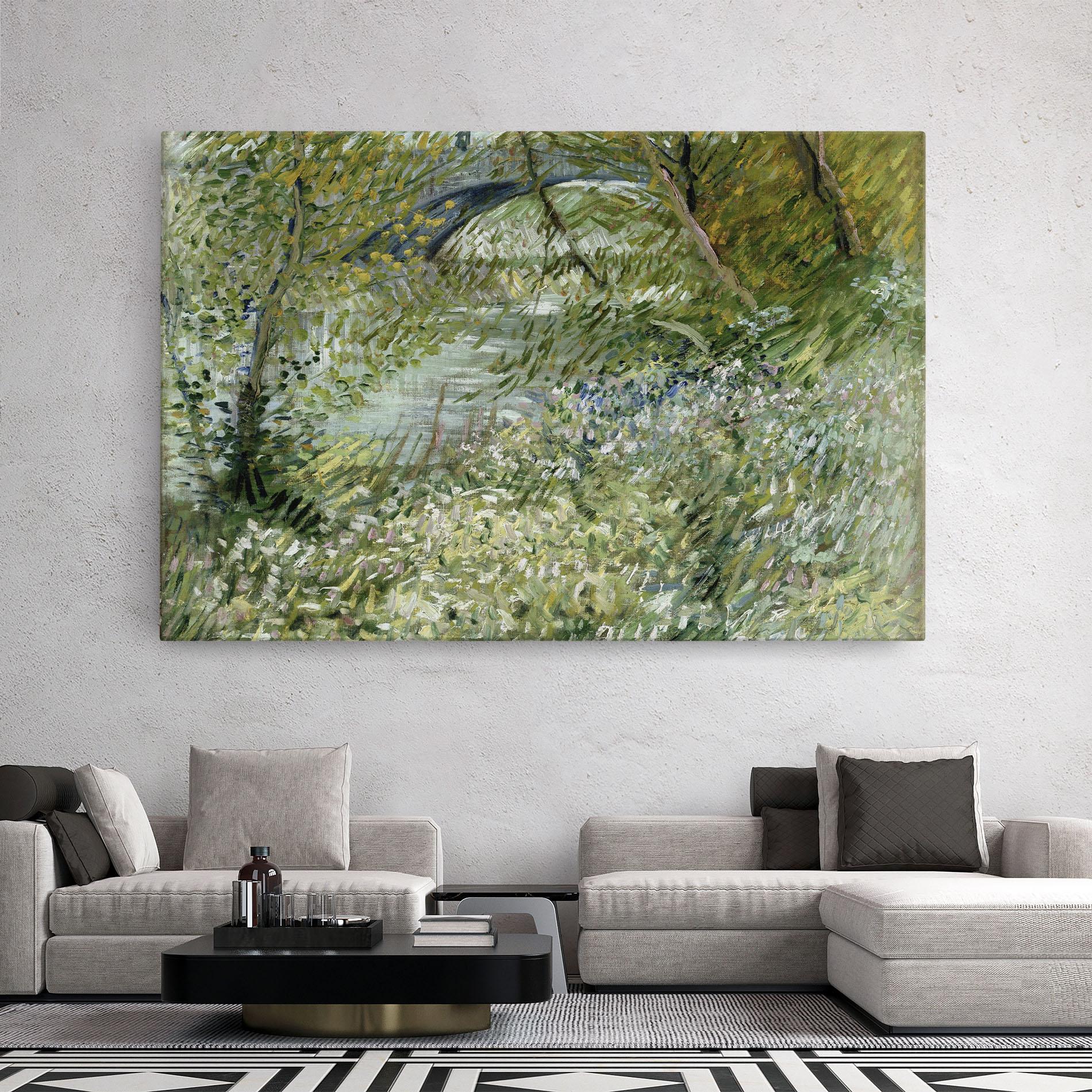 Tablou Canvas River Bank Springtime mockup 2