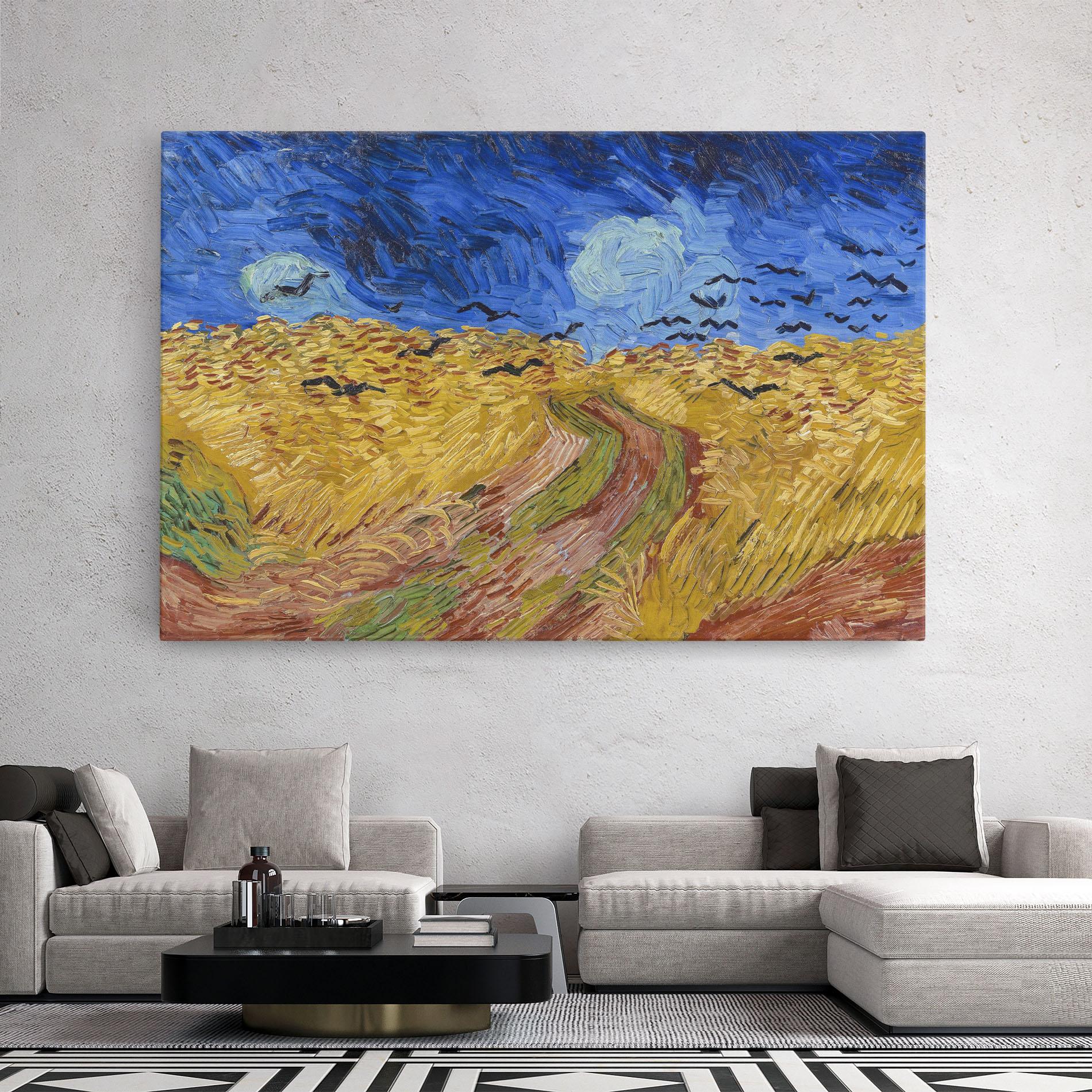 Tablou Canvas Wheatfield Crows mockup 2