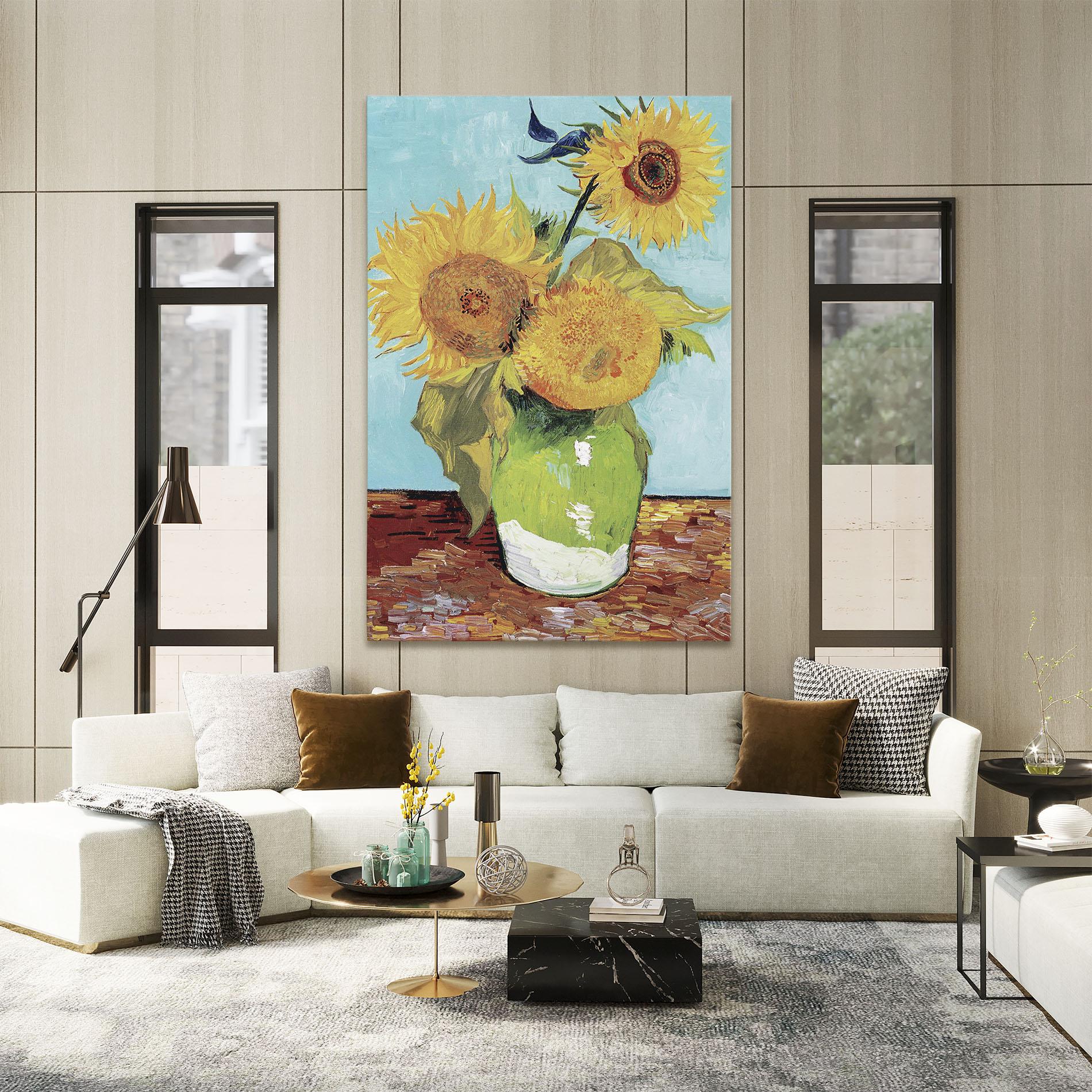 Tablou Canvas Three Sunflowers mockup 2
