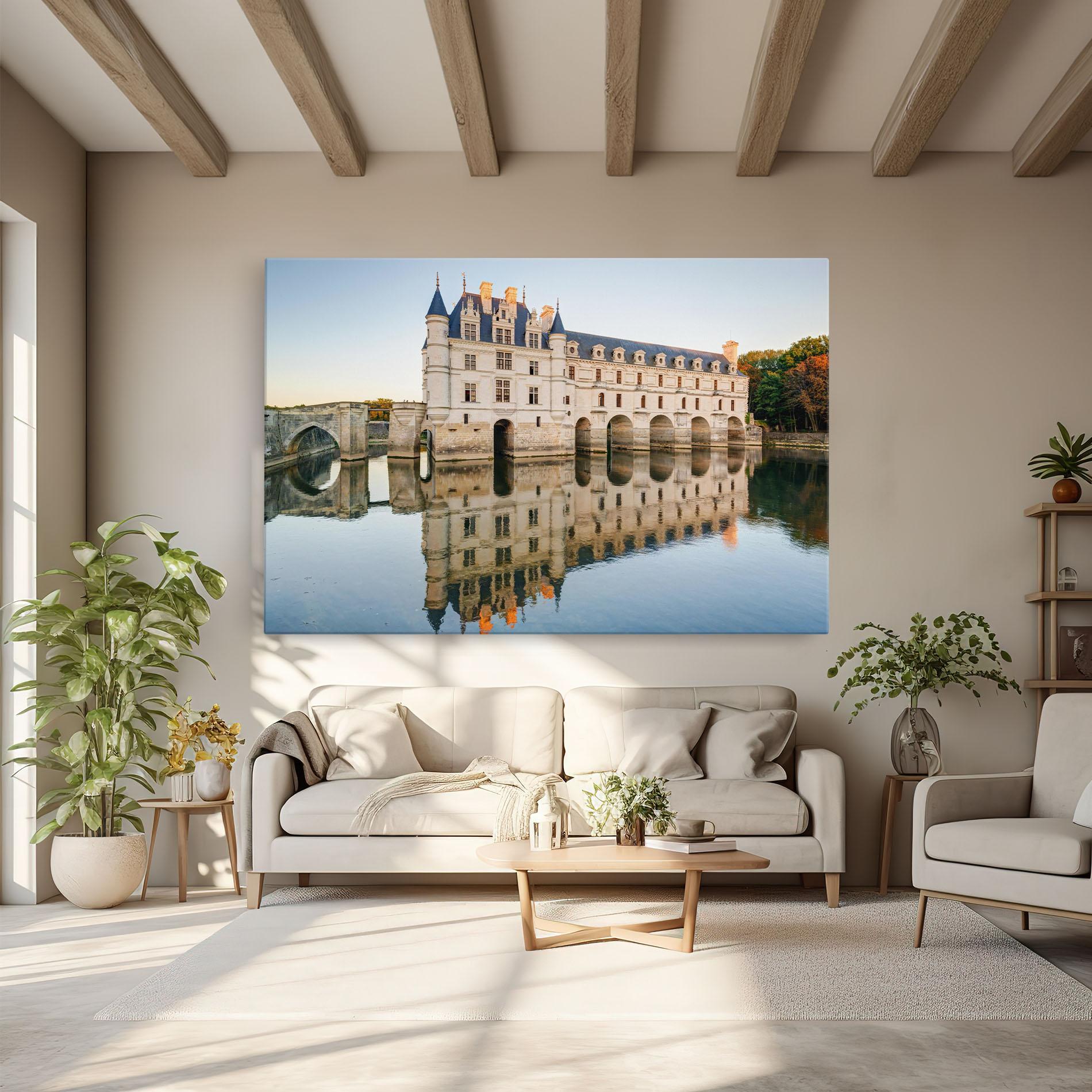 Tablou Canvas Chateau Chenonceau Castle mockup 6