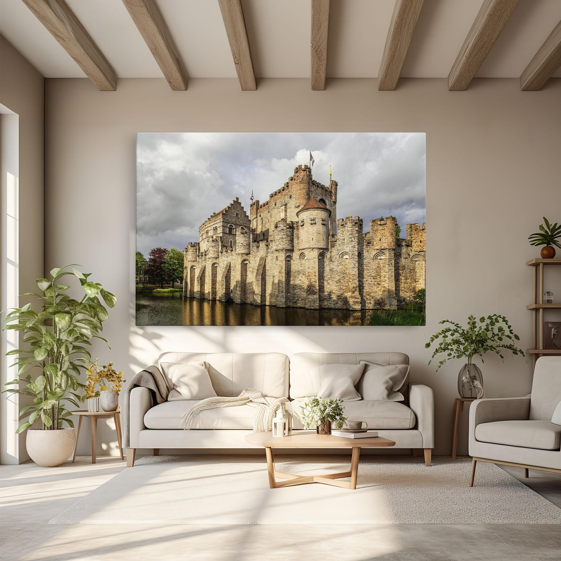 Tablou Canvas Medieval Castle Belgium mockup 6