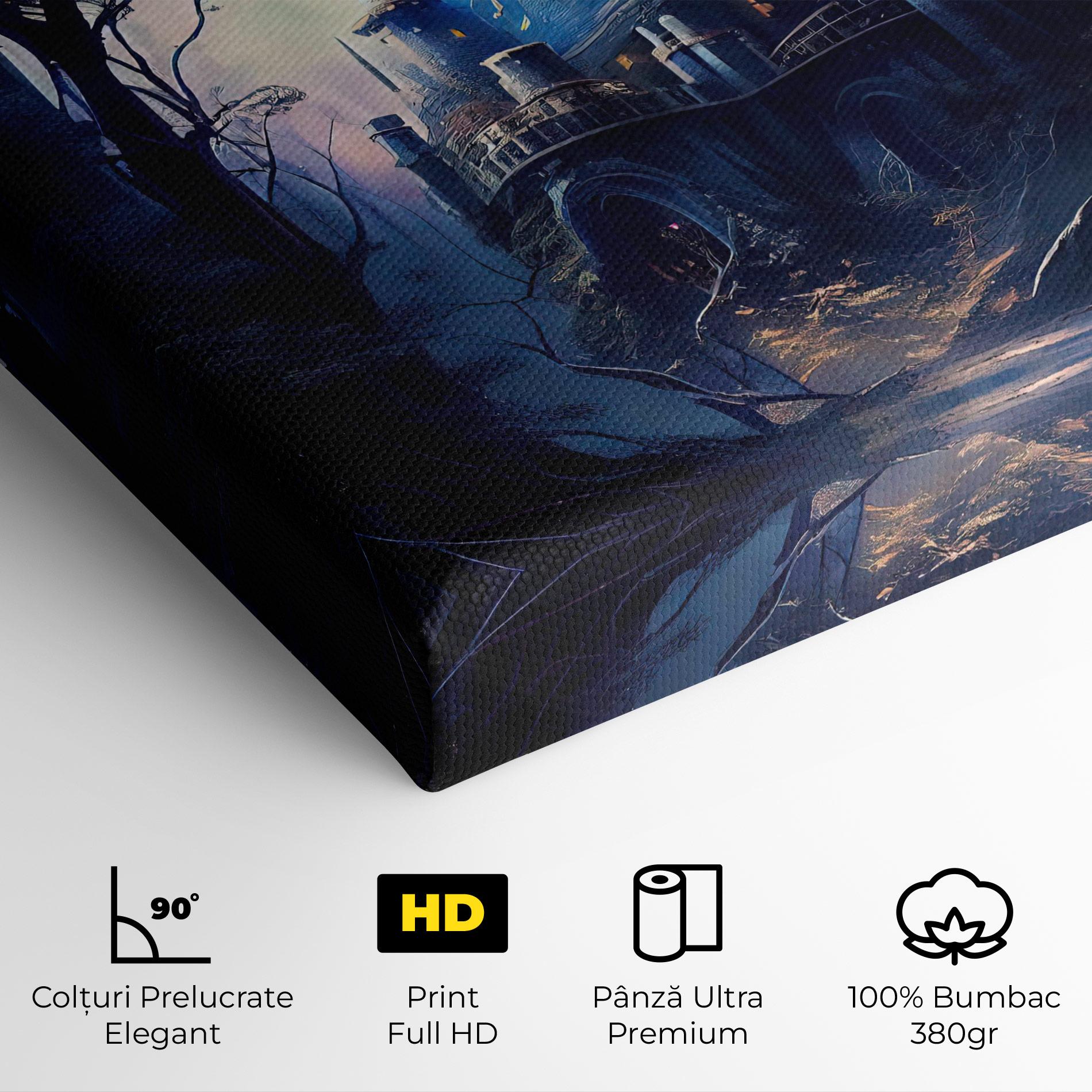 Tablou Canvas Blue Art Castle mockup 4