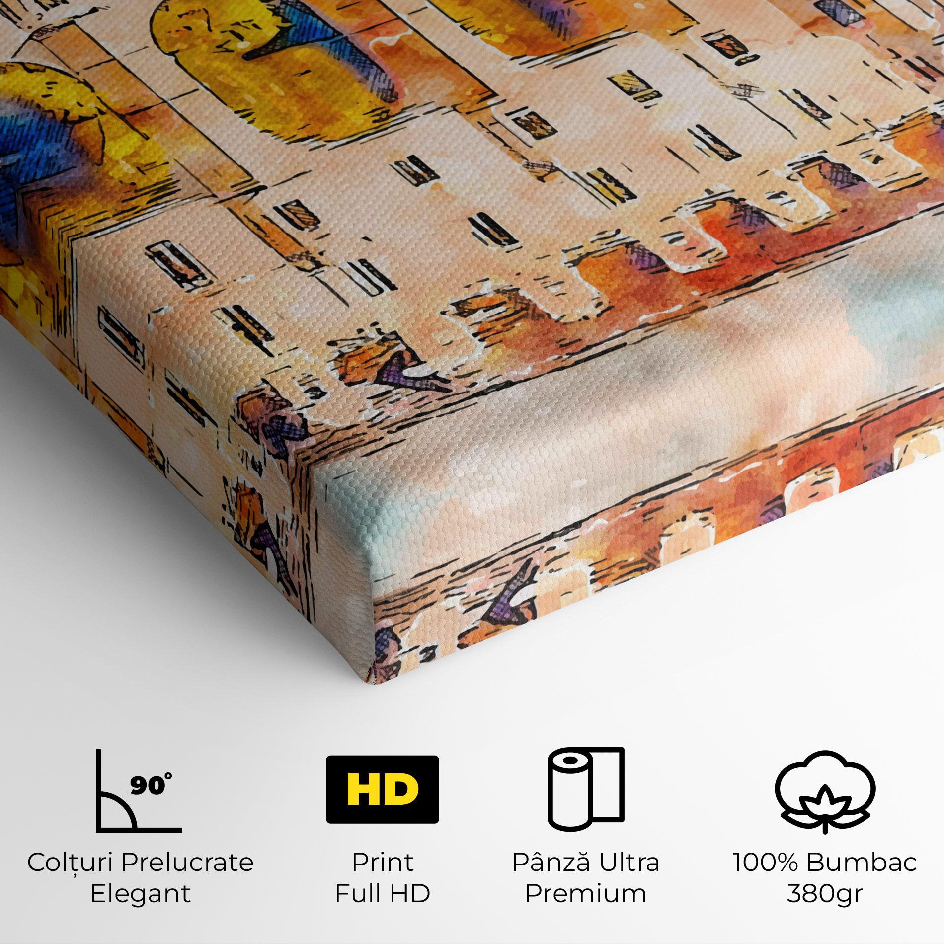 Tablou Canvas Blue Orange Castle mockup 4