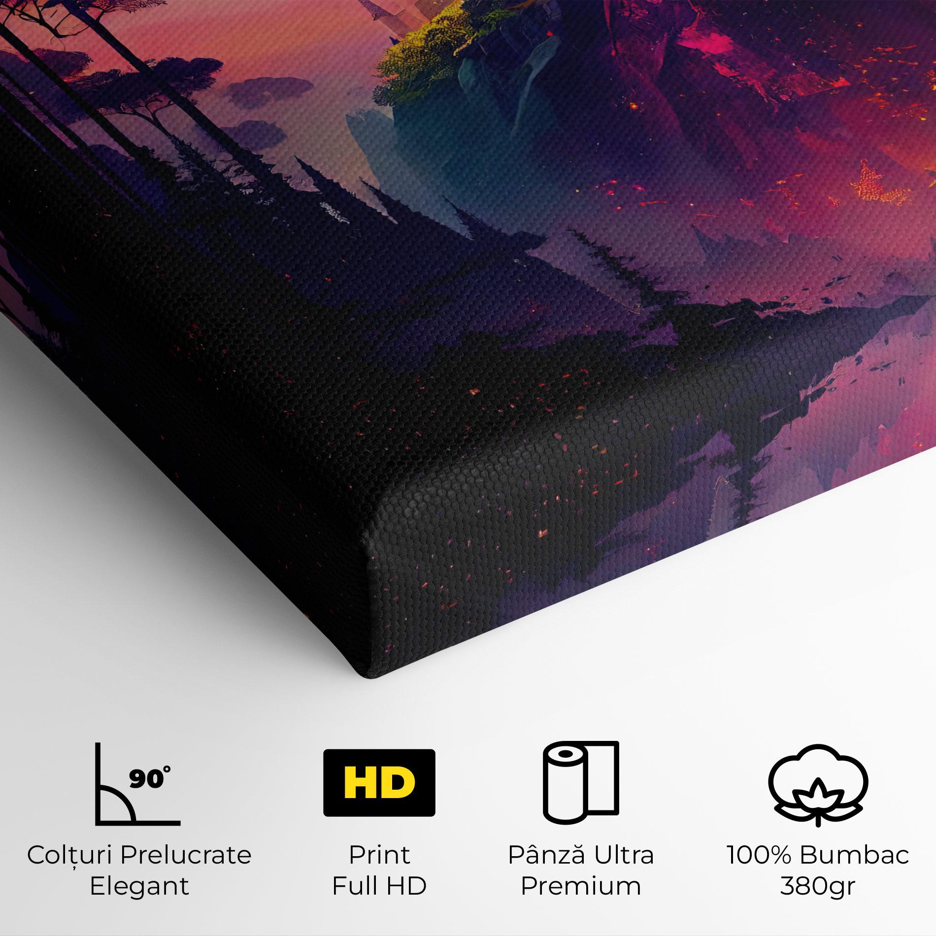 Tablou Canvas Purple Orange Castle mockup 4