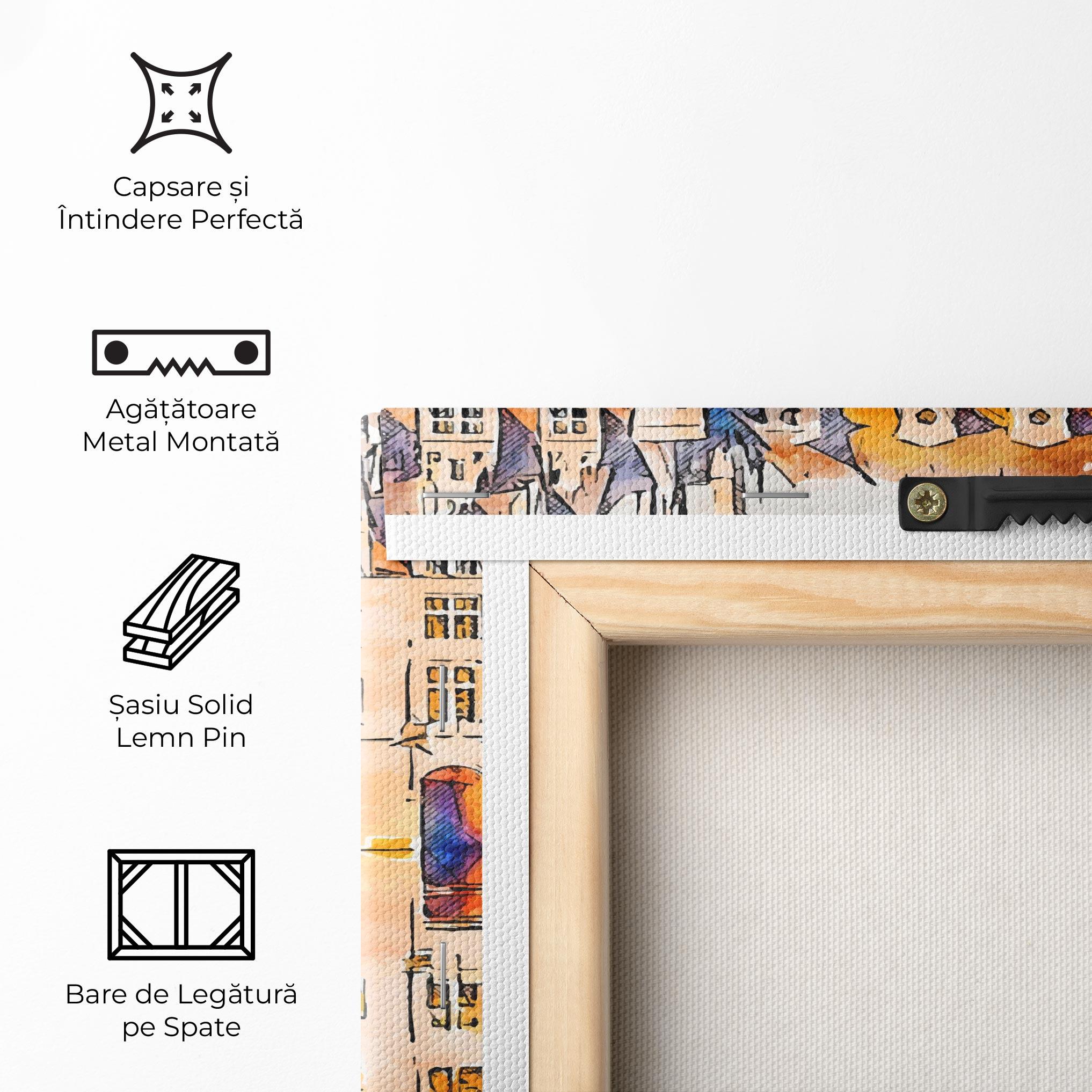 Tablou Canvas Blue Orange Castle mockup 5