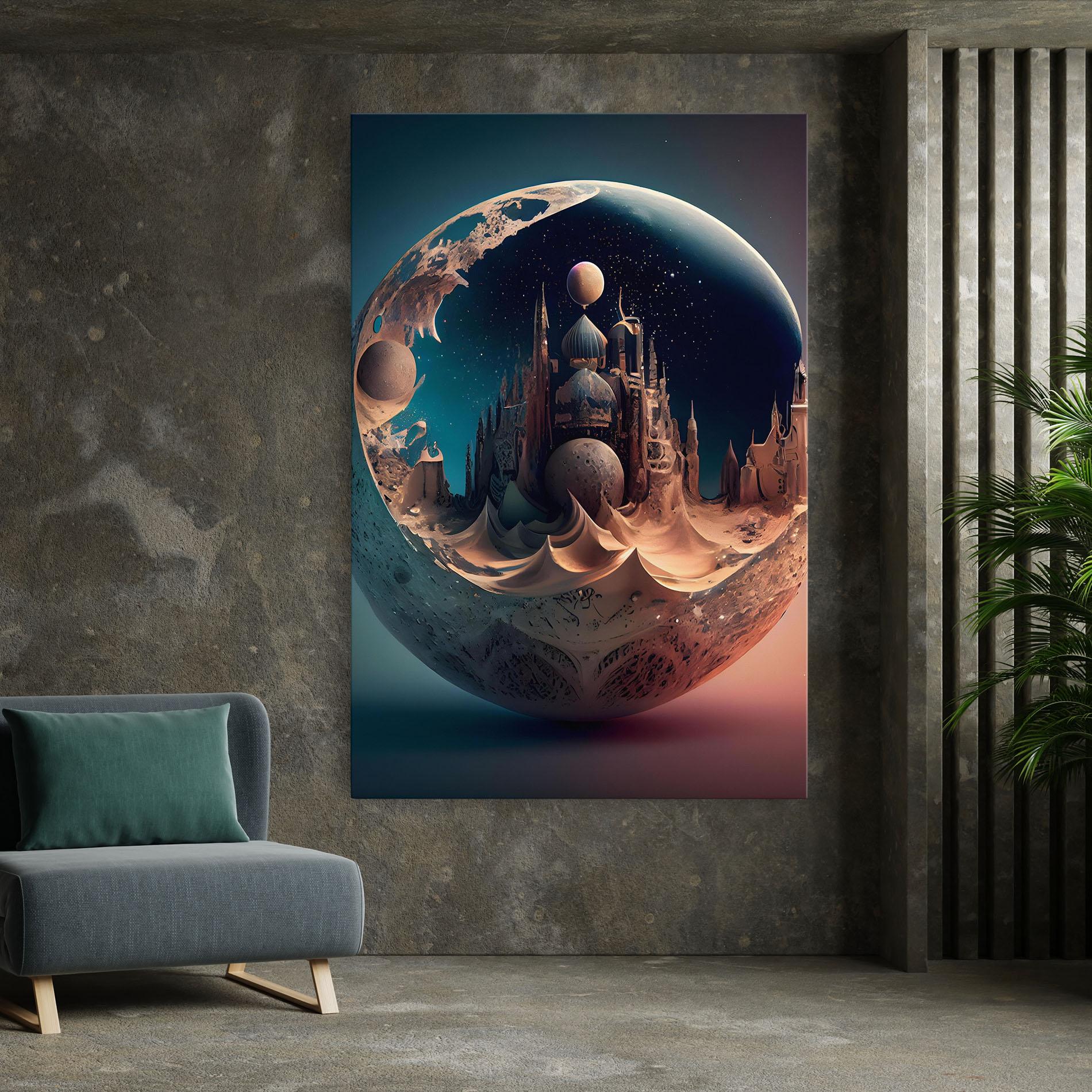 Tablou Canvas Fantasy Planet Castle mockup 7