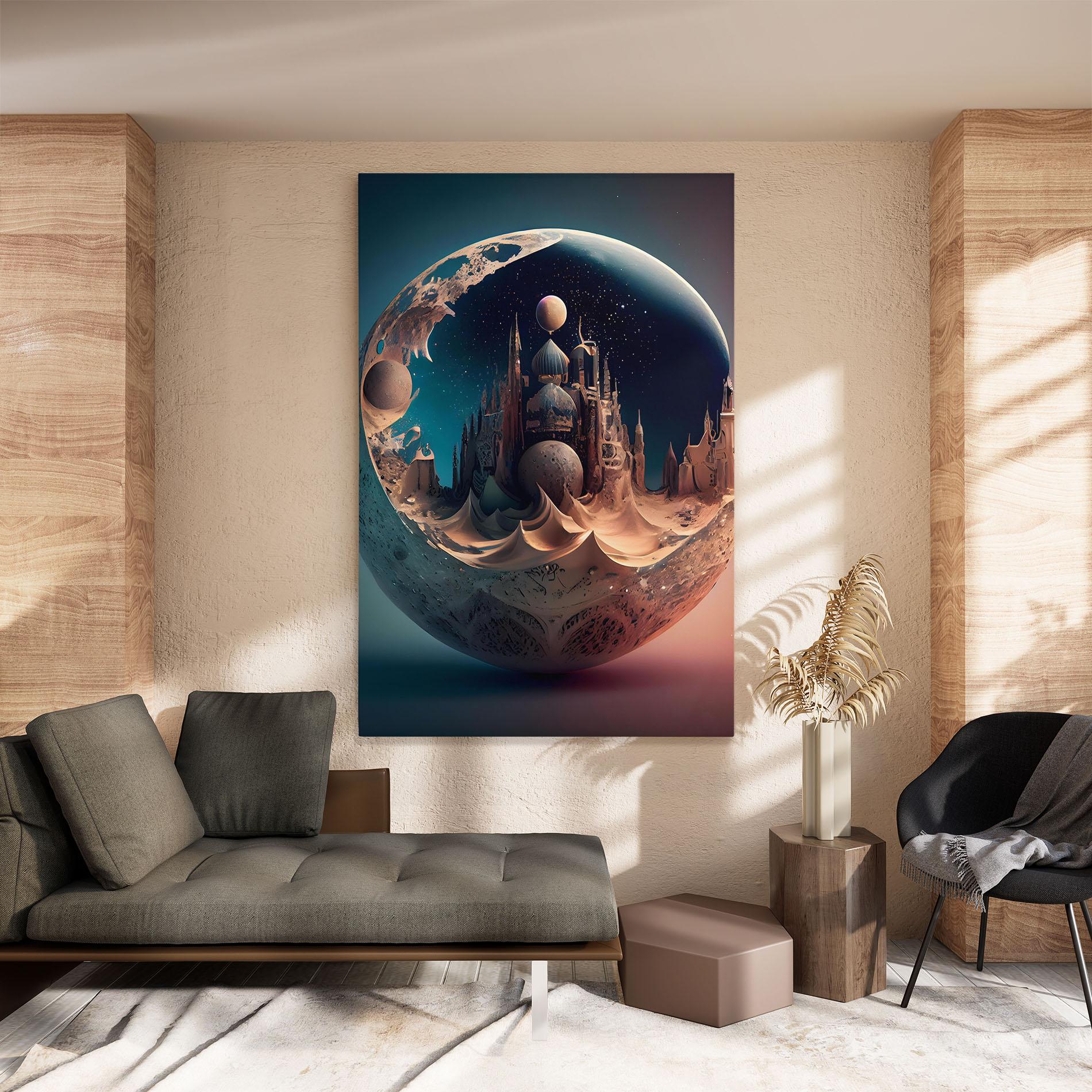 Tablou Canvas Fantasy Planet Castle mockup 8