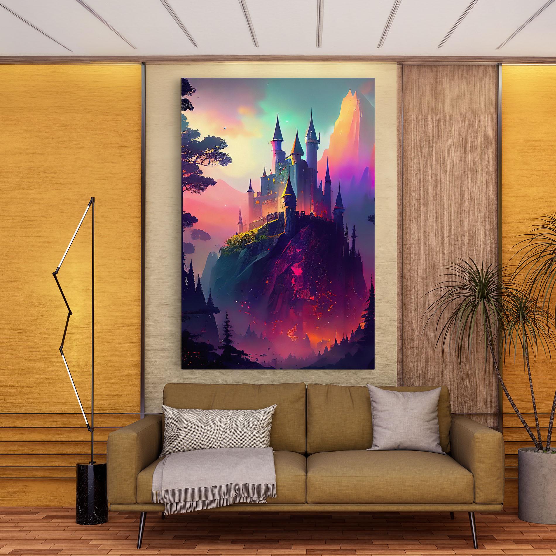 Tablou Canvas Purple Orange Castle mockup 9