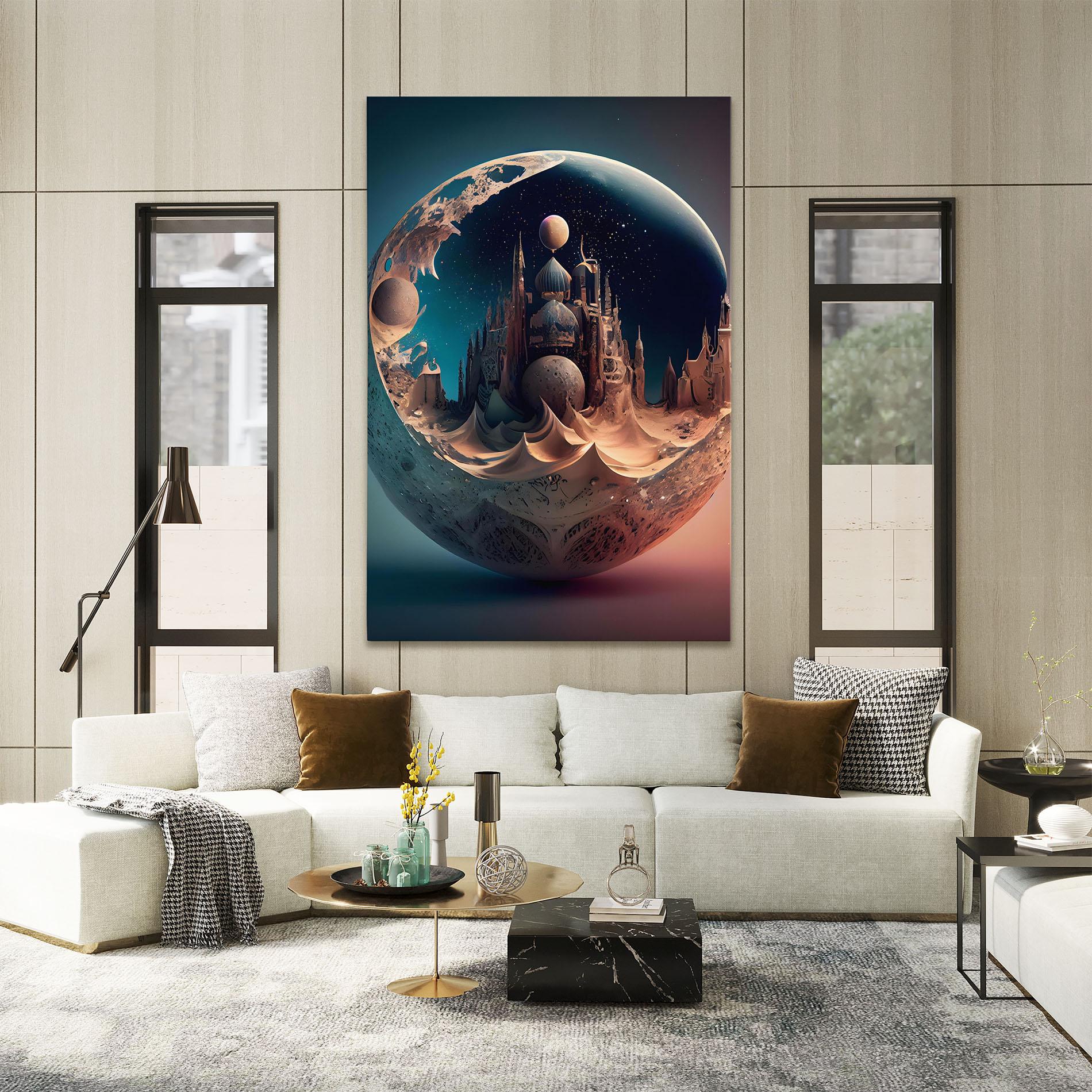 Tablou Canvas Fantasy Planet Castle mockup 2
