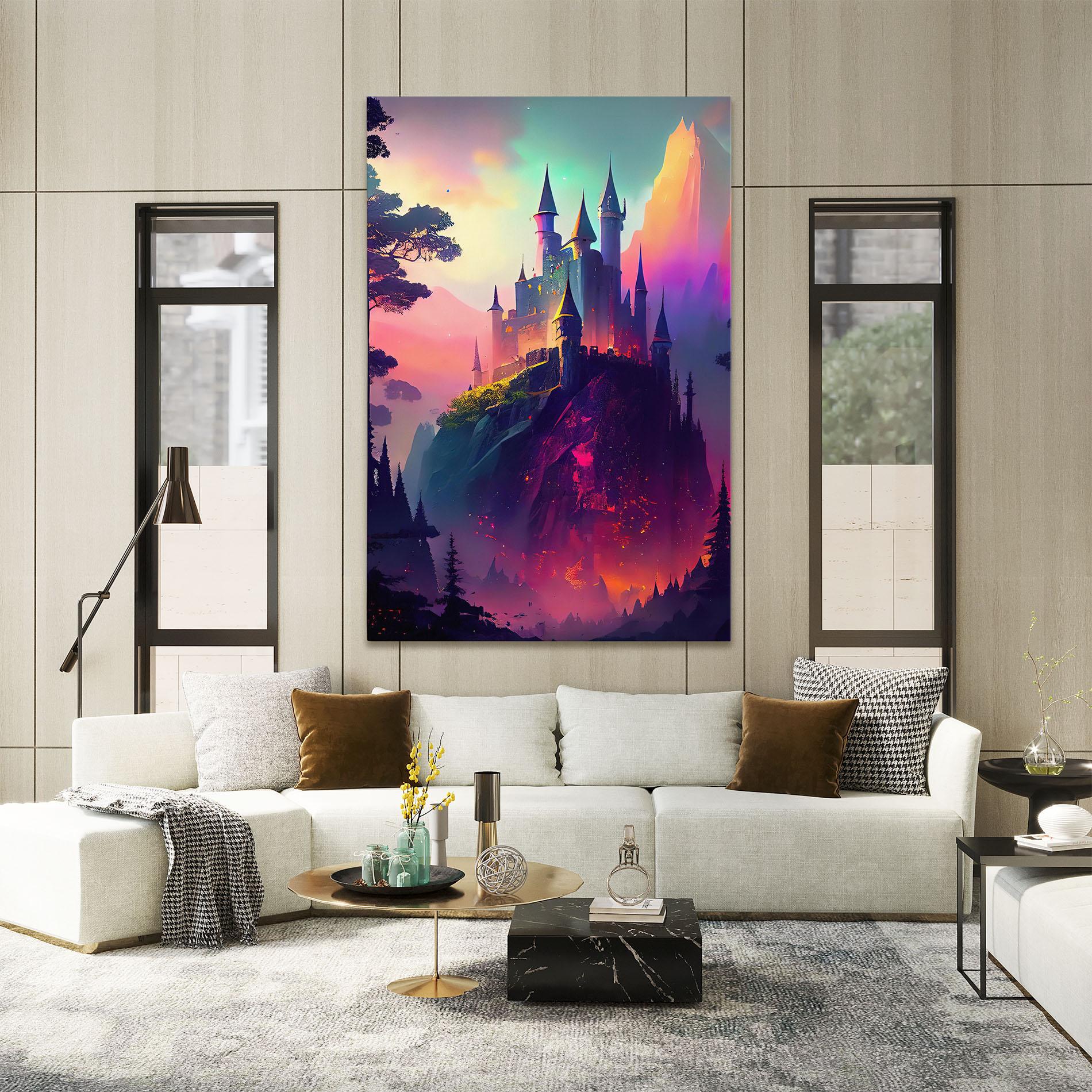 Tablou Canvas Purple Orange Castle mockup 2