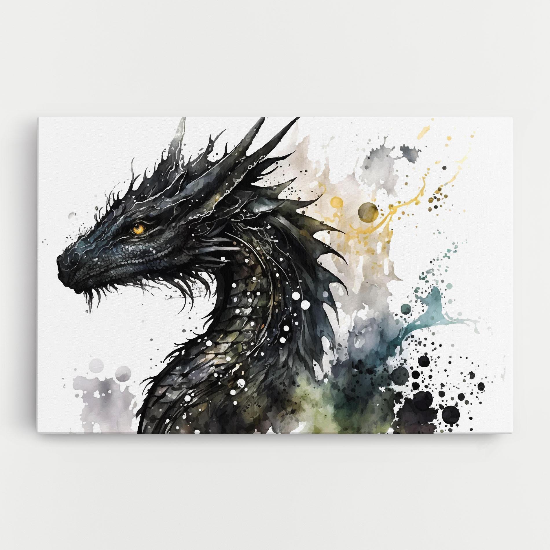 Tablou Canvas Black Dragon Art mockup 0