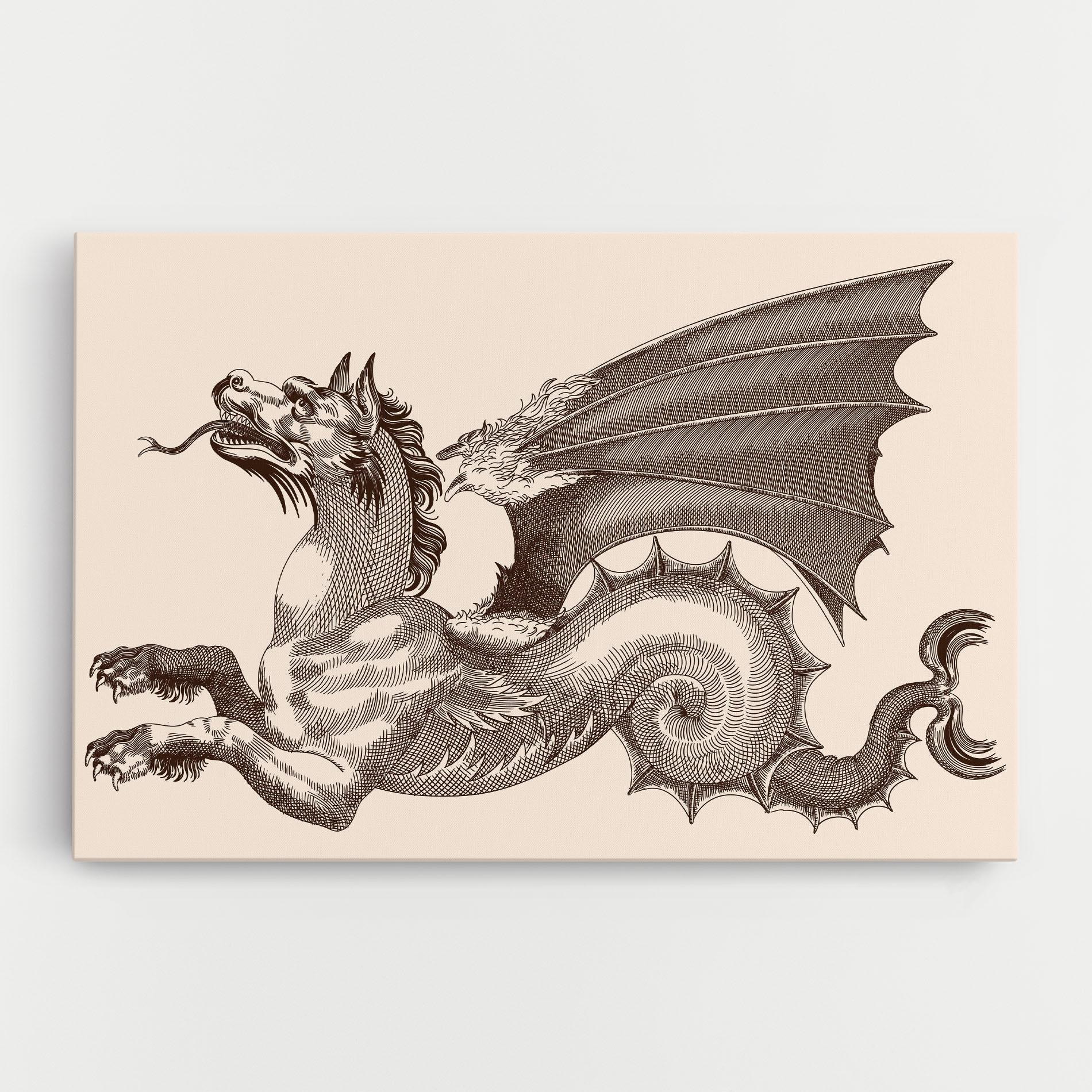 Tablou Canvas Brown Dragon mockup 0