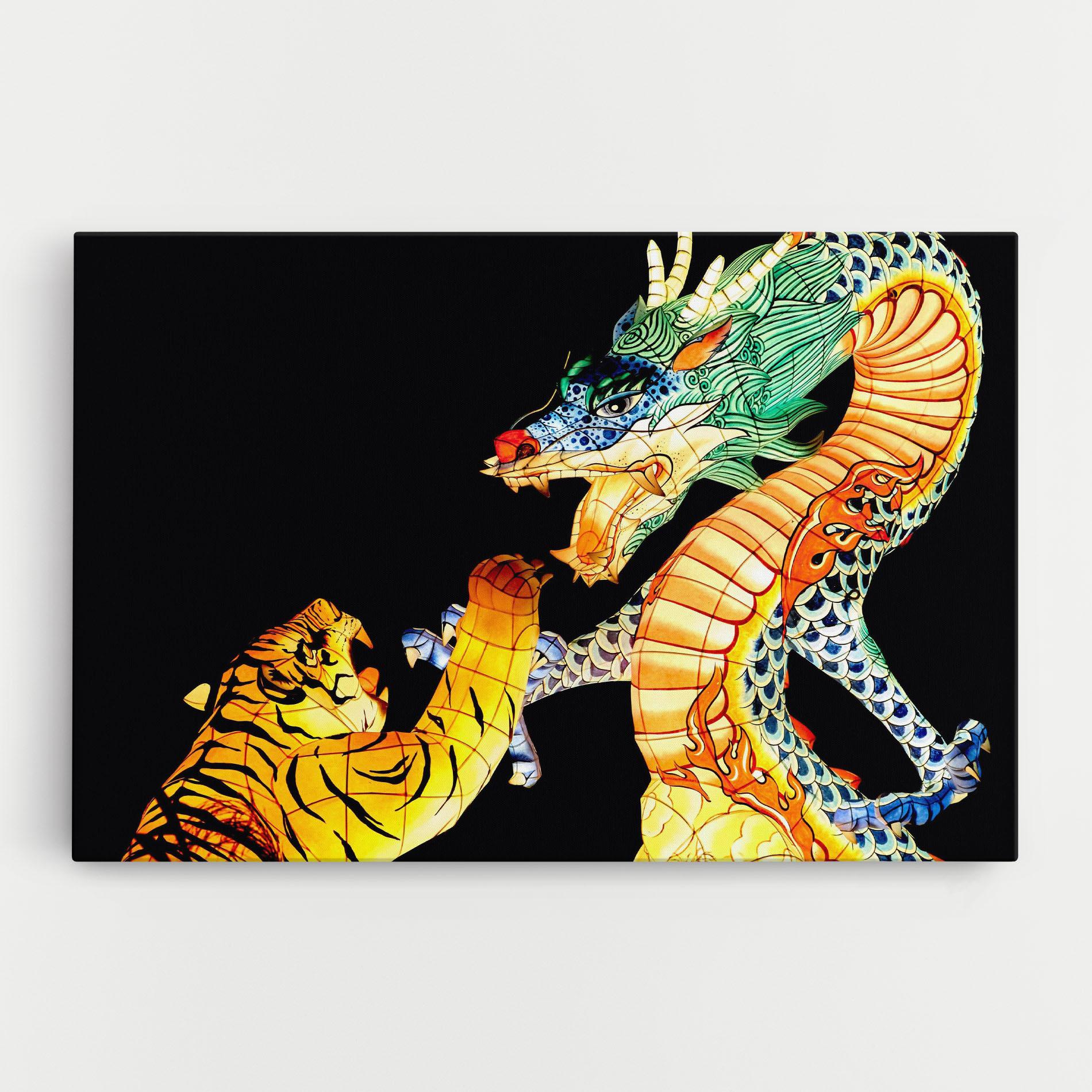 Tablou Canvas Chinese Dragon And Tiger mockup 0