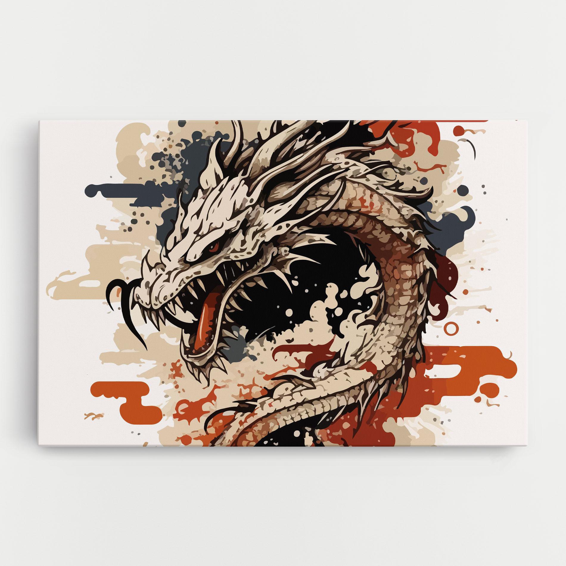 Tablou Canvas Cream Dragon Art mockup 0