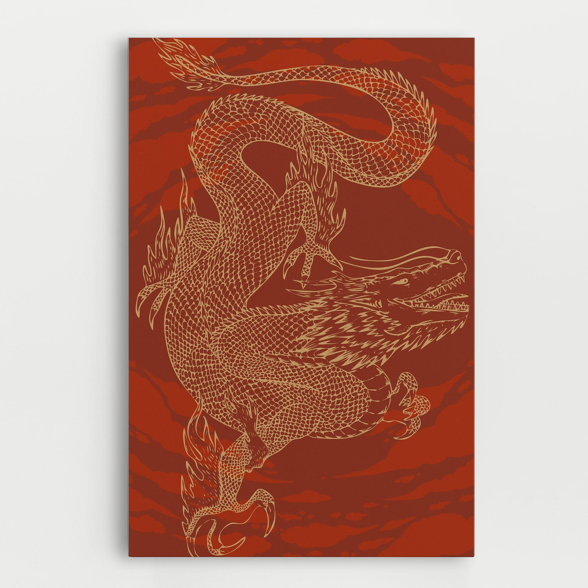 Tablou Canvas Chinese Dragon Red mockup 0