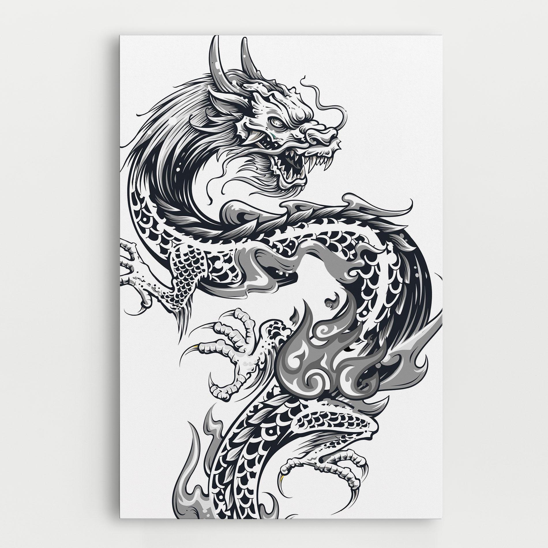 Tablou Canvas Dragon Line mockup 0