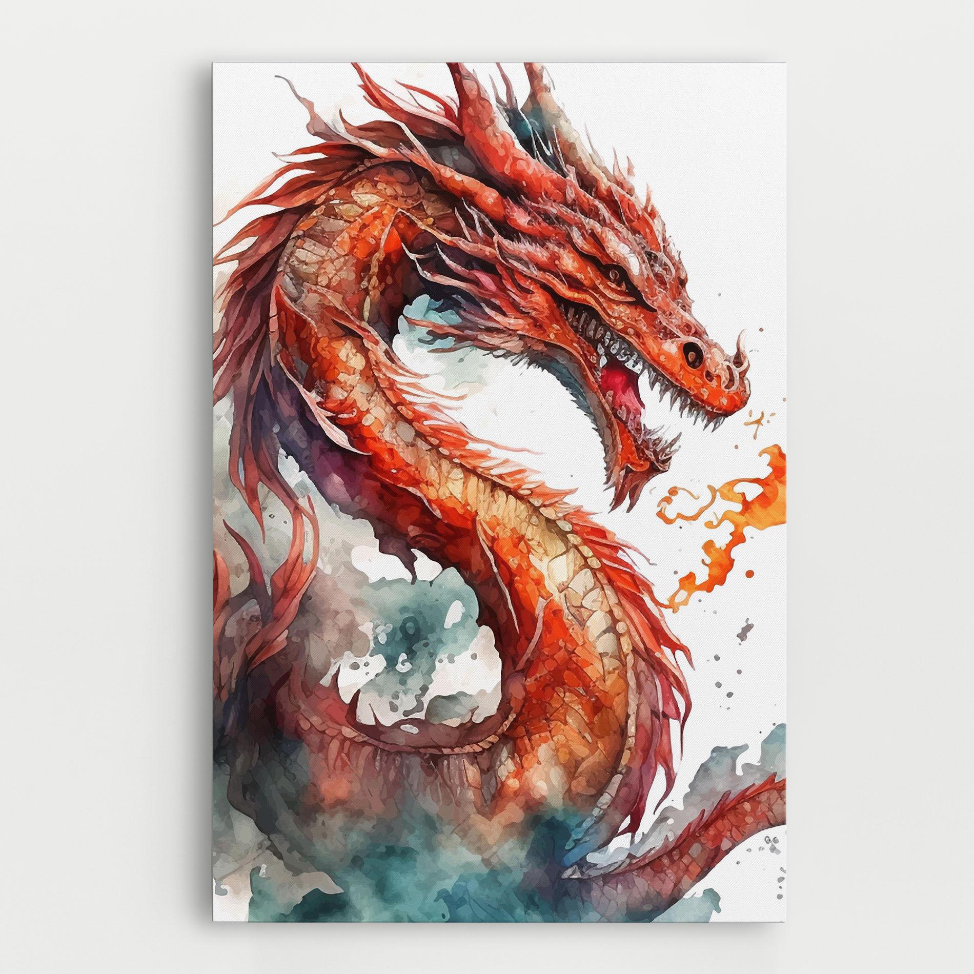 Tablou Canvas Fire Dragon mockup 0