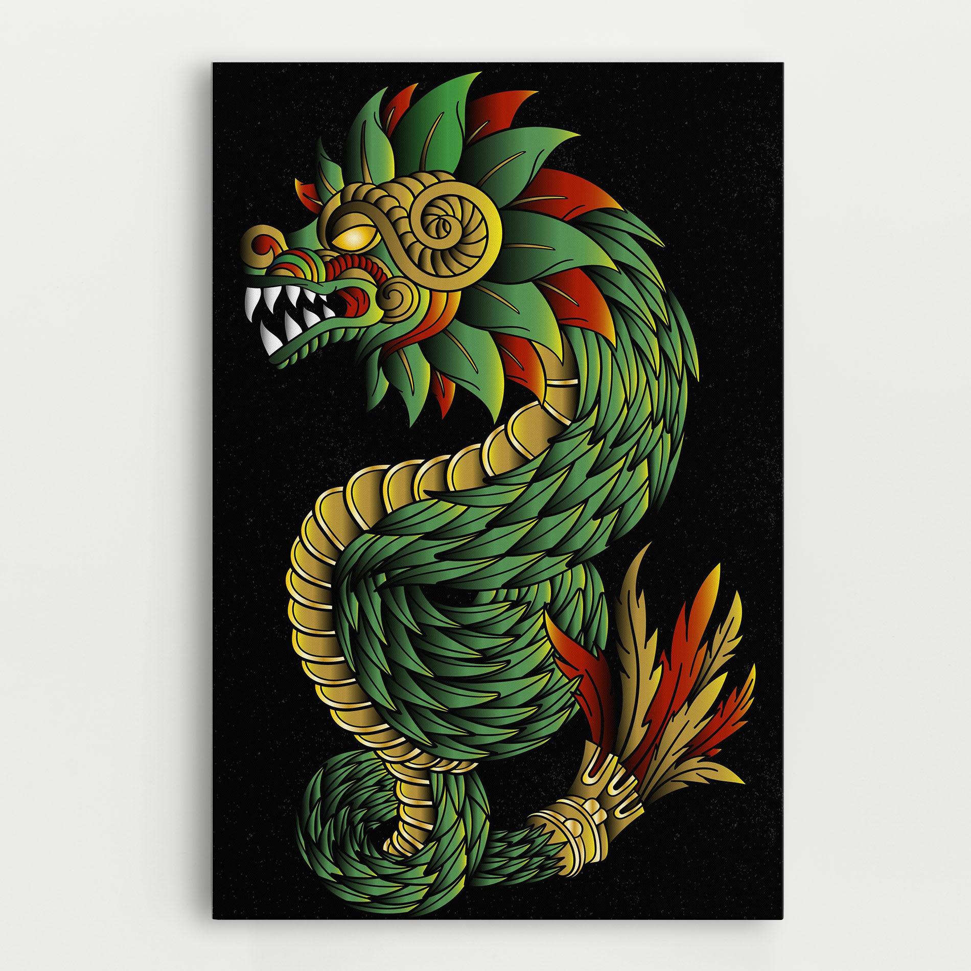 Tablou Canvas Green Yellow Dragon mockup 0