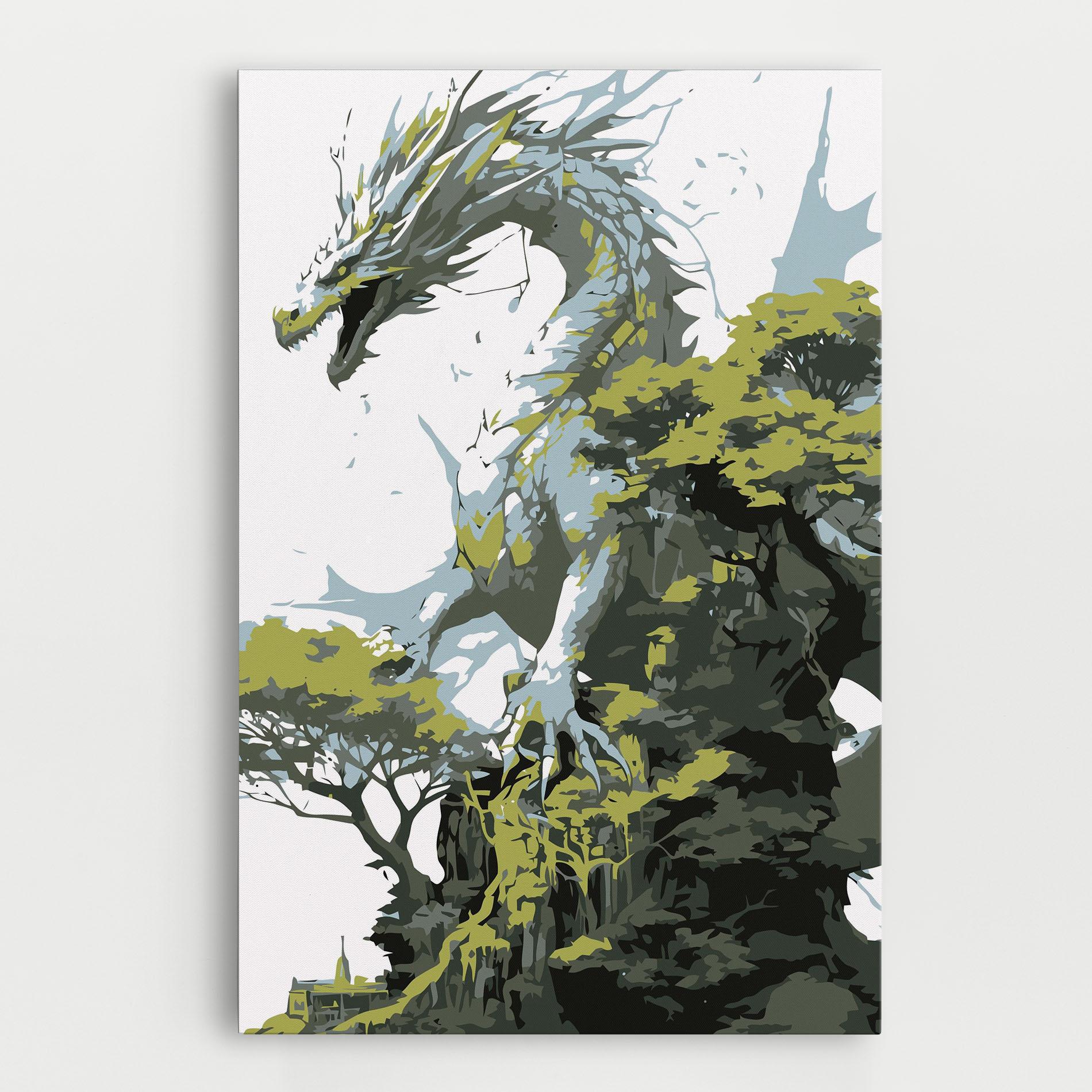 Tablou Canvas Grey Nature Dragon mockup 0