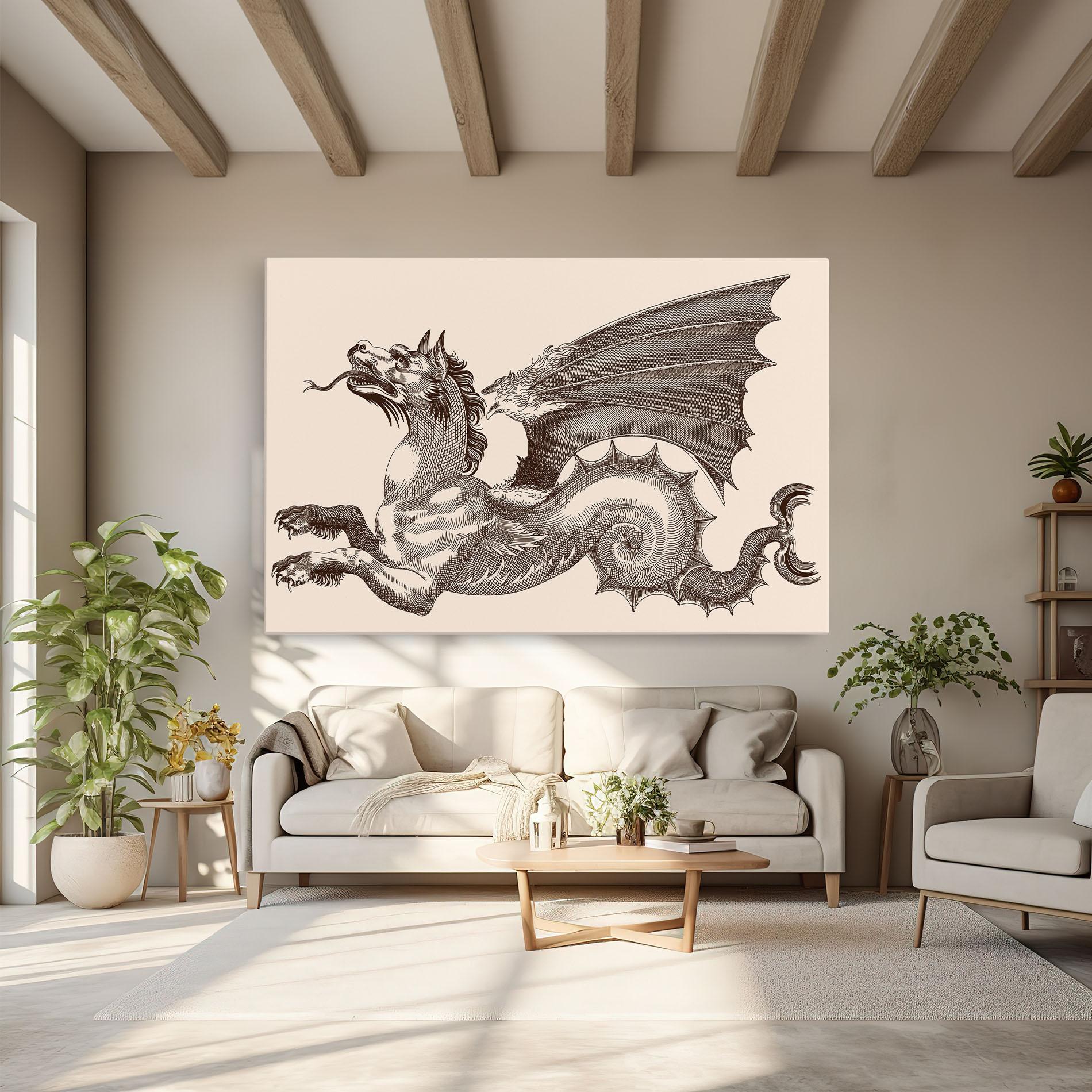 Tablou Canvas Brown Dragon mockup 6
