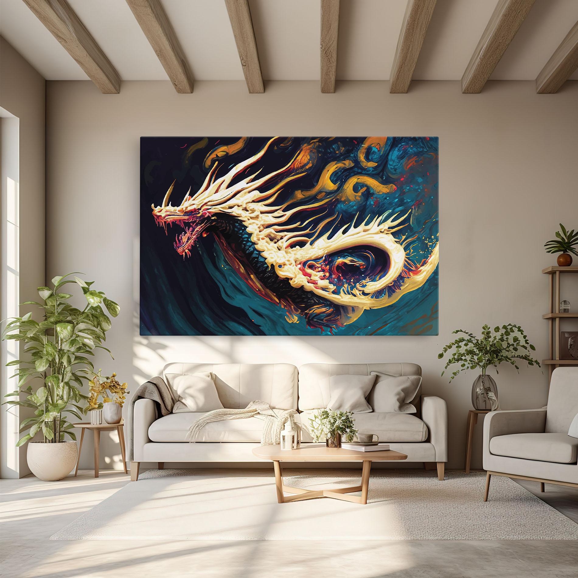 Tablou Canvas Flying Acrylic Dragon mockup 6