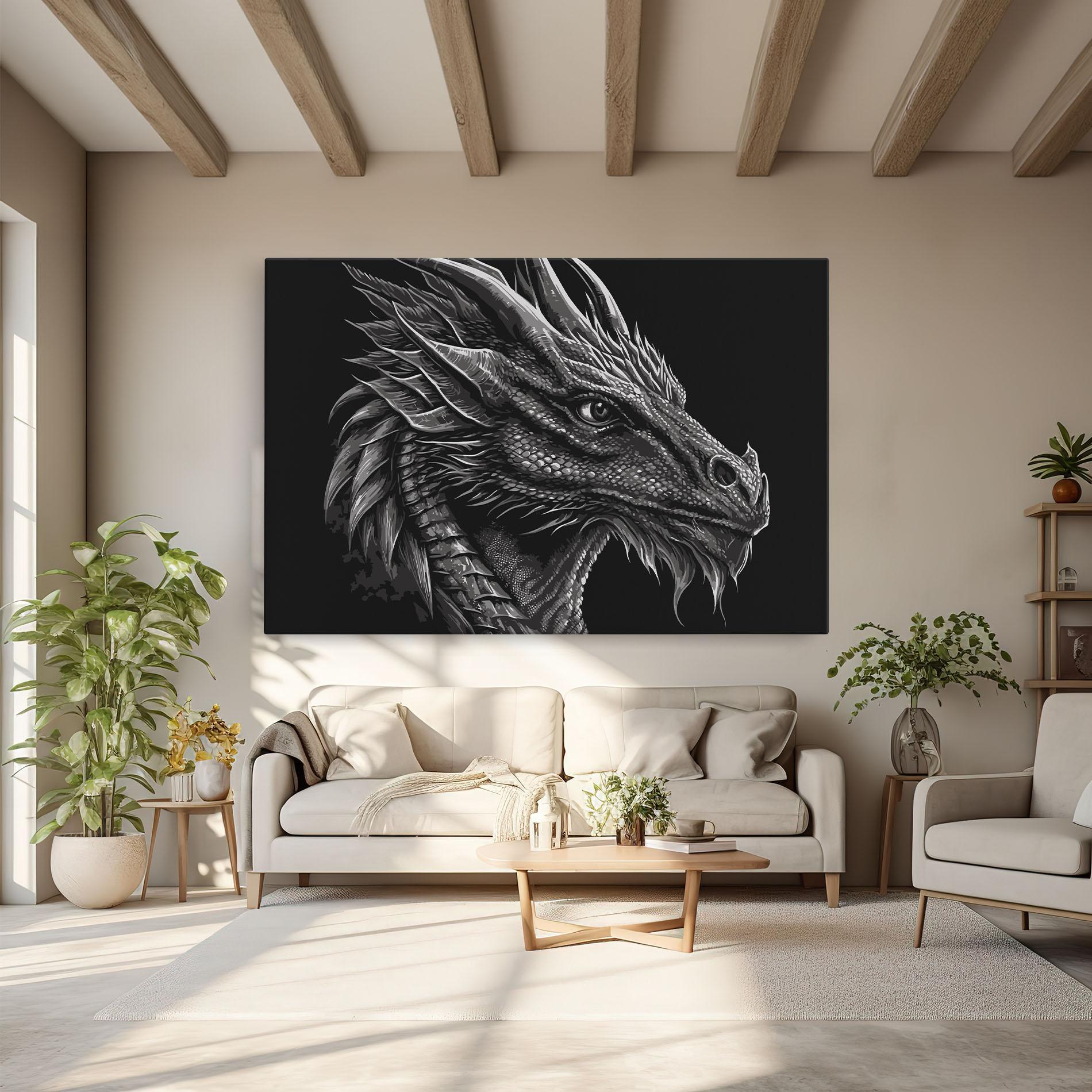 Tablou Canvas Grey Dragon mockup 6