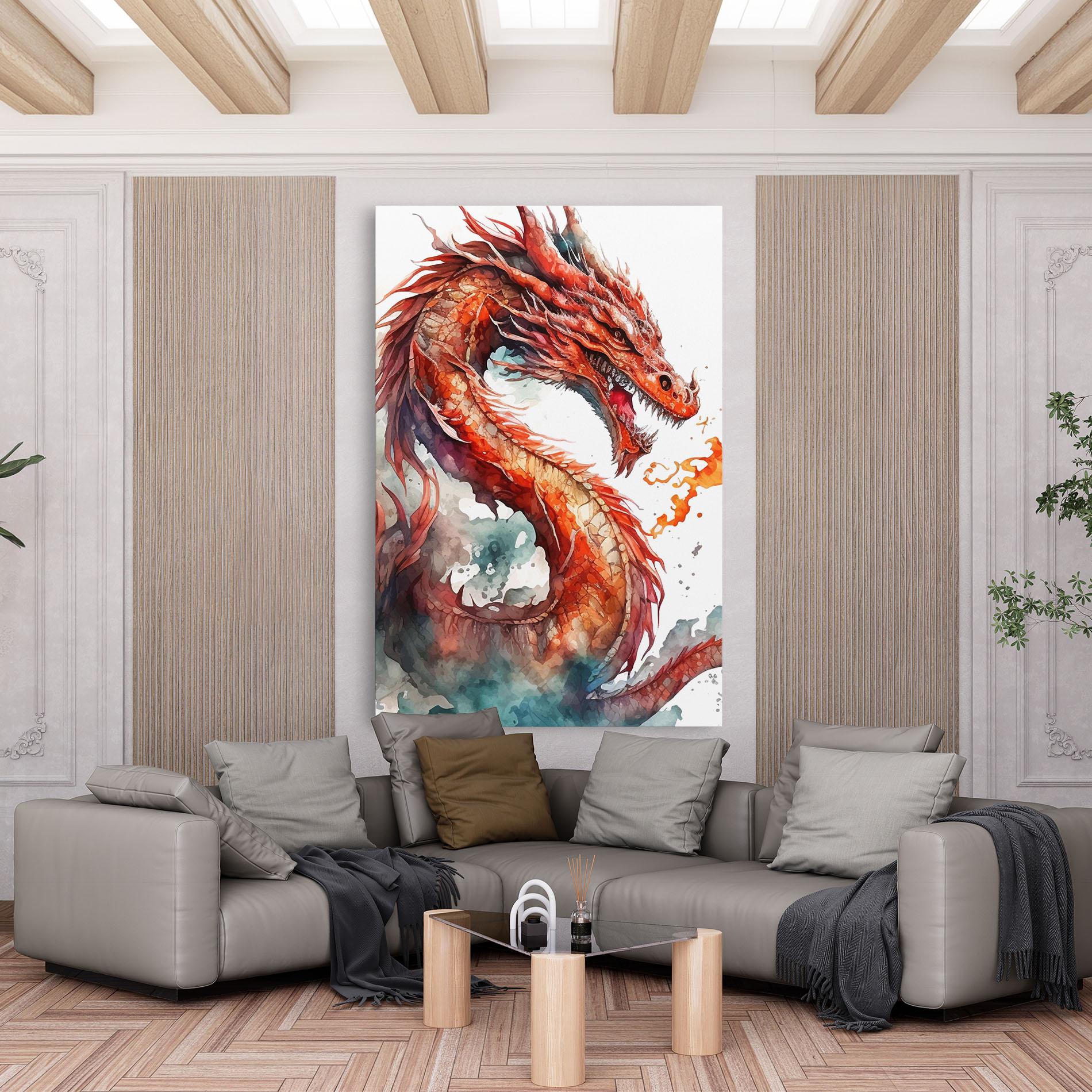 Tablou Canvas Fire Dragon mockup 6