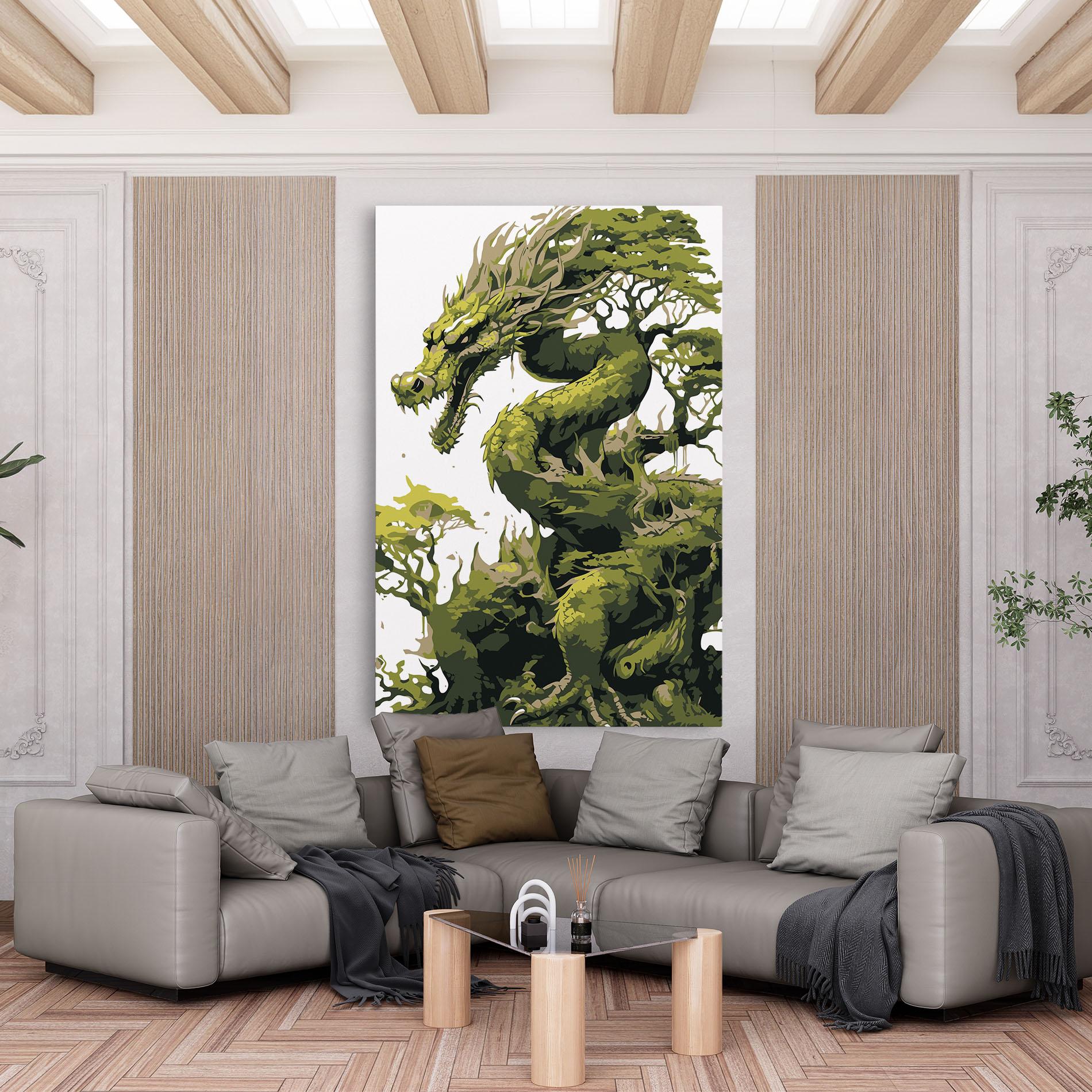 Tablou Canvas Green Nature Dragon mockup 6