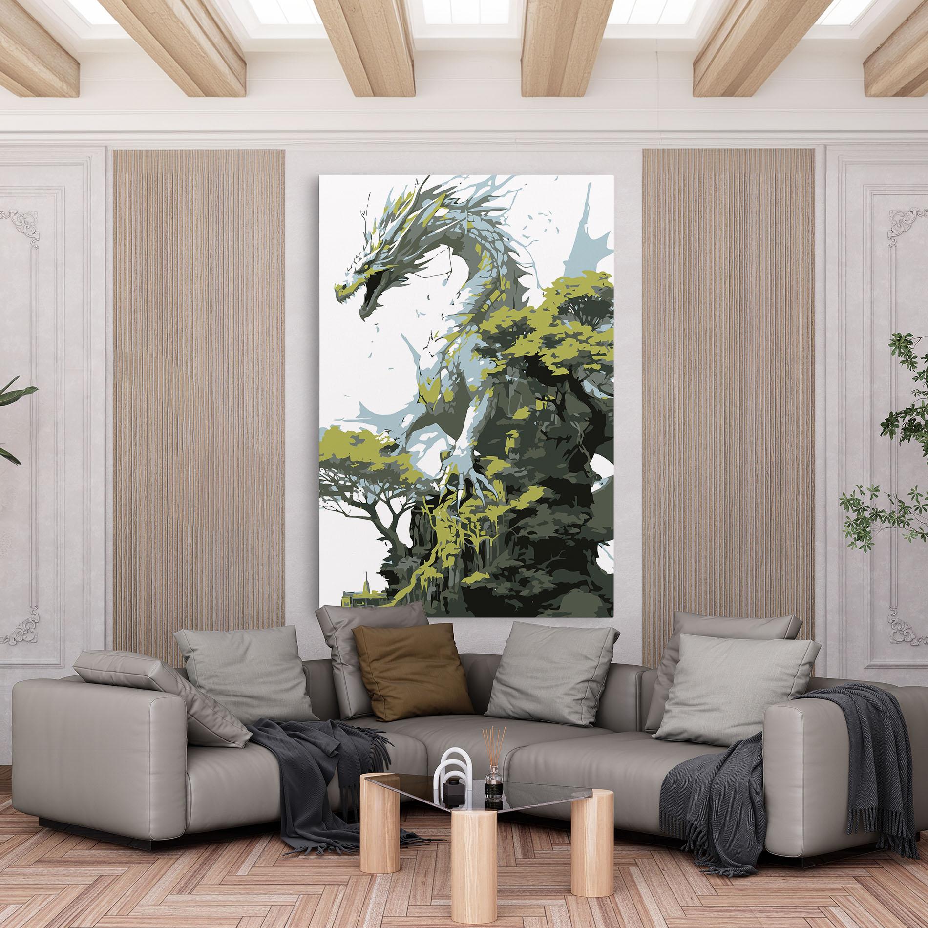 Tablou Canvas Grey Nature Dragon mockup 6