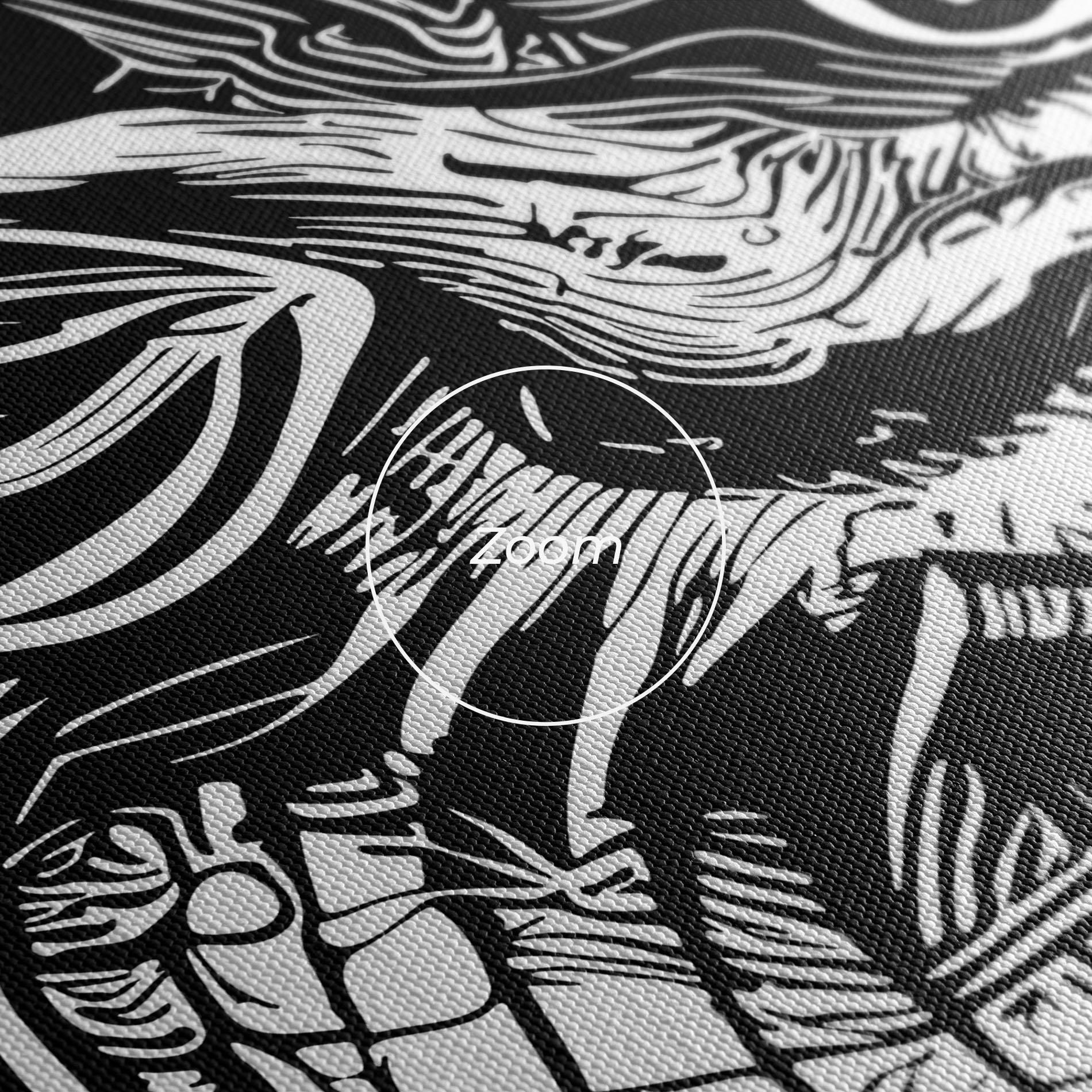 Tablou Canvas Black Line Dragon mockup 3