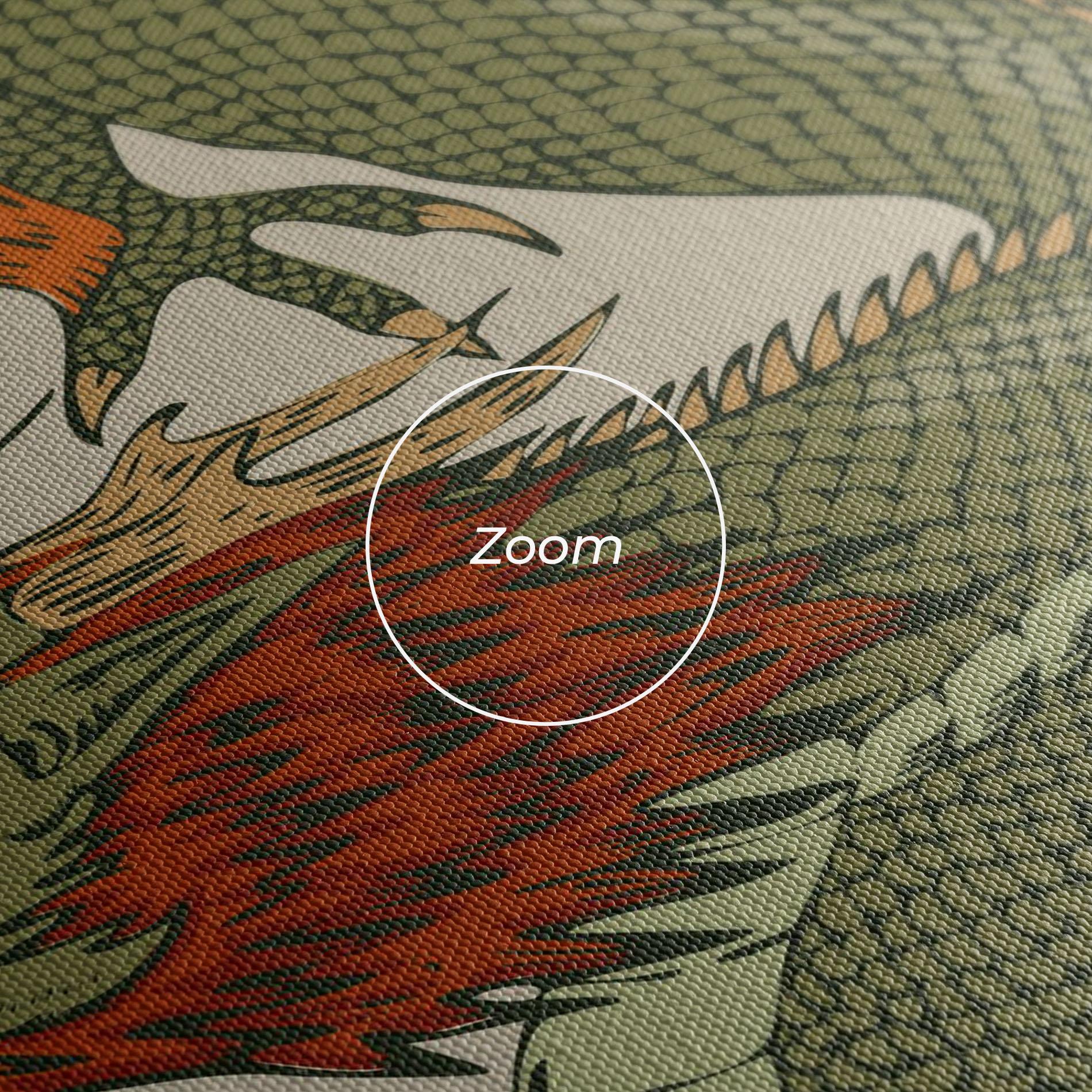 Tablou Canvas Chinese Dragon Green mockup 3