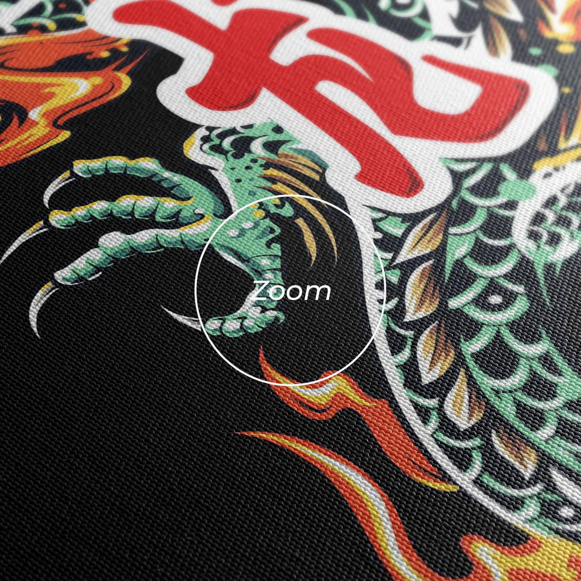 Tablou Canvas Green Fire Dragon mockup 3