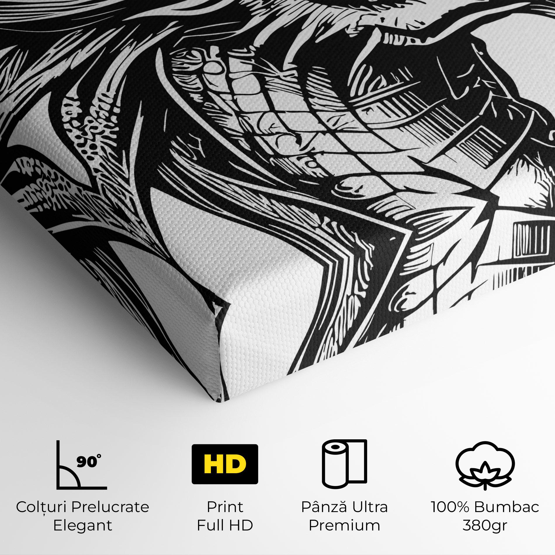 Tablou Canvas Black Line Dragon mockup 4