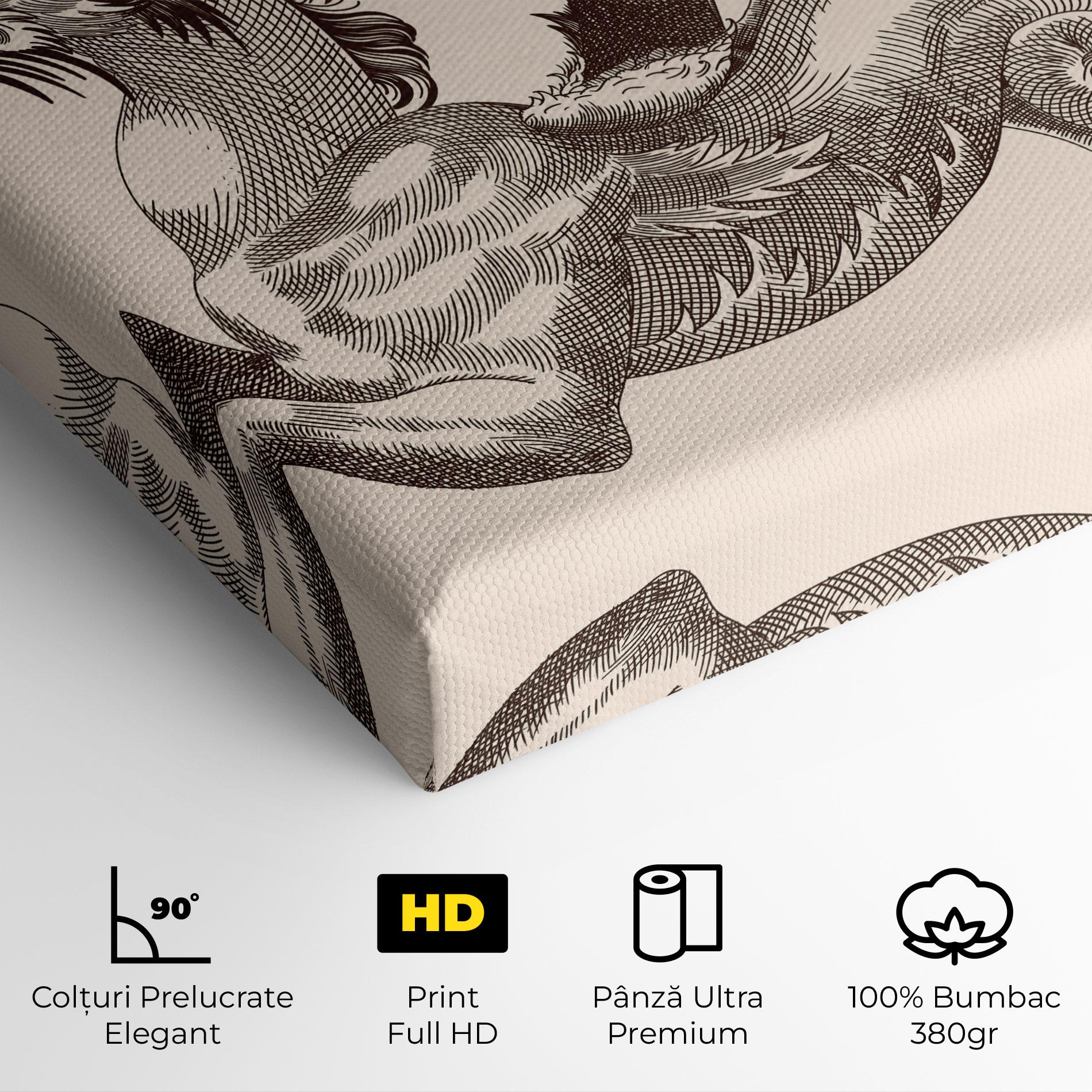 Tablou Canvas Brown Dragon mockup 4