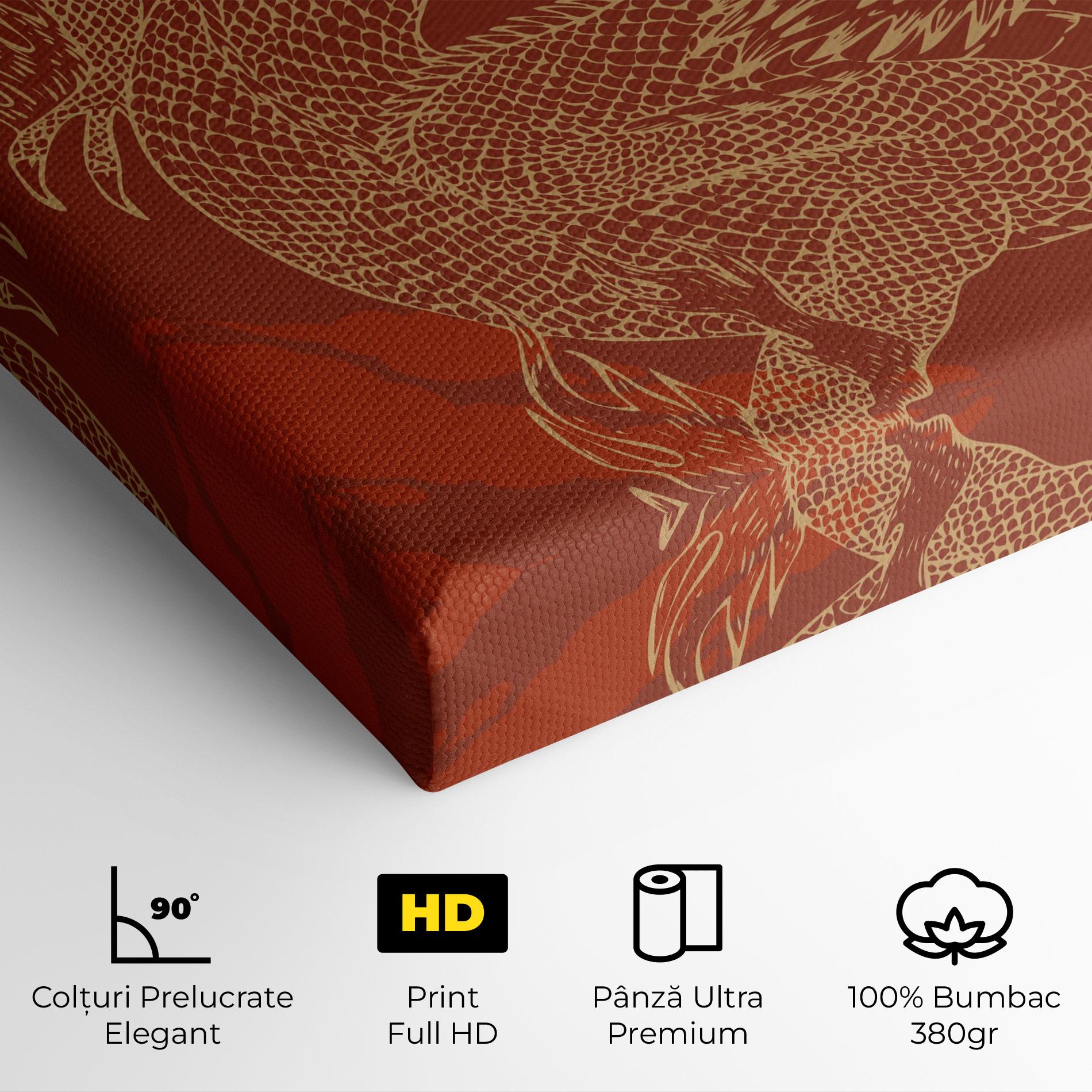 Tablou Canvas Chinese Dragon Red mockup 4